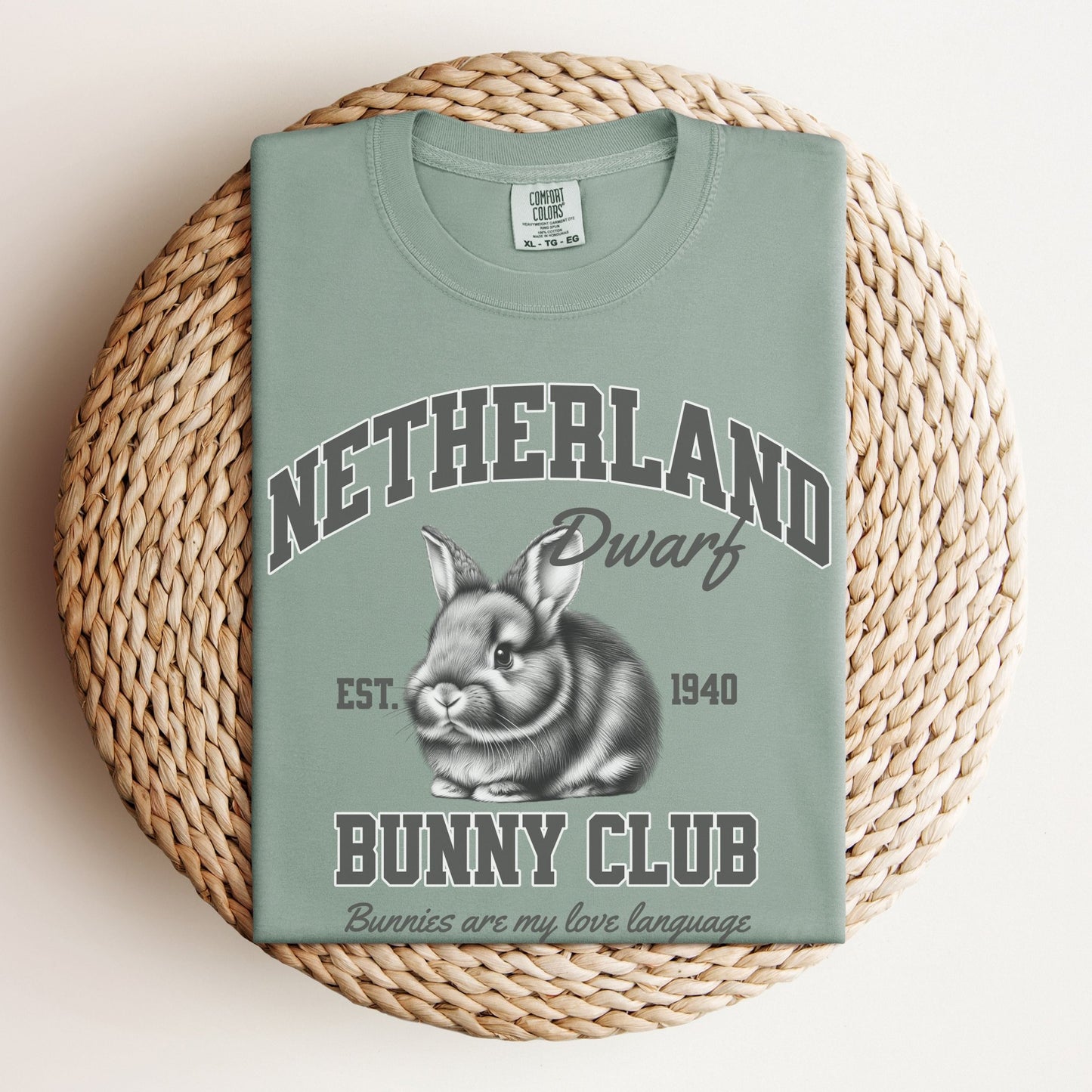 Netherland Dwarf Bunny Club Unisex Garment - dyed Heavyweight T-Shirt - Chester & Co.