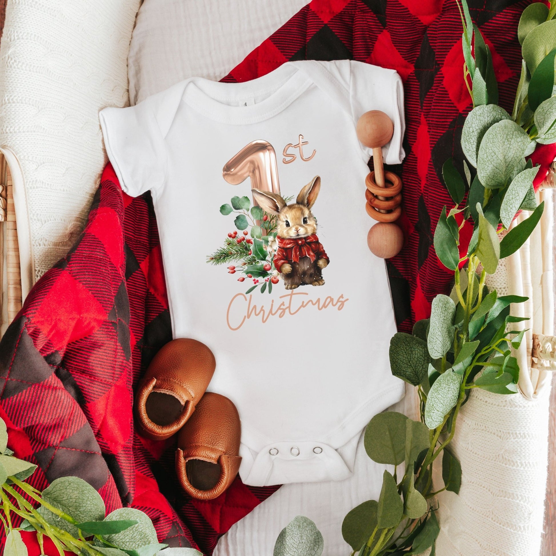 First Christmas Baby Short Sleeve Onesie - Chester & Co.