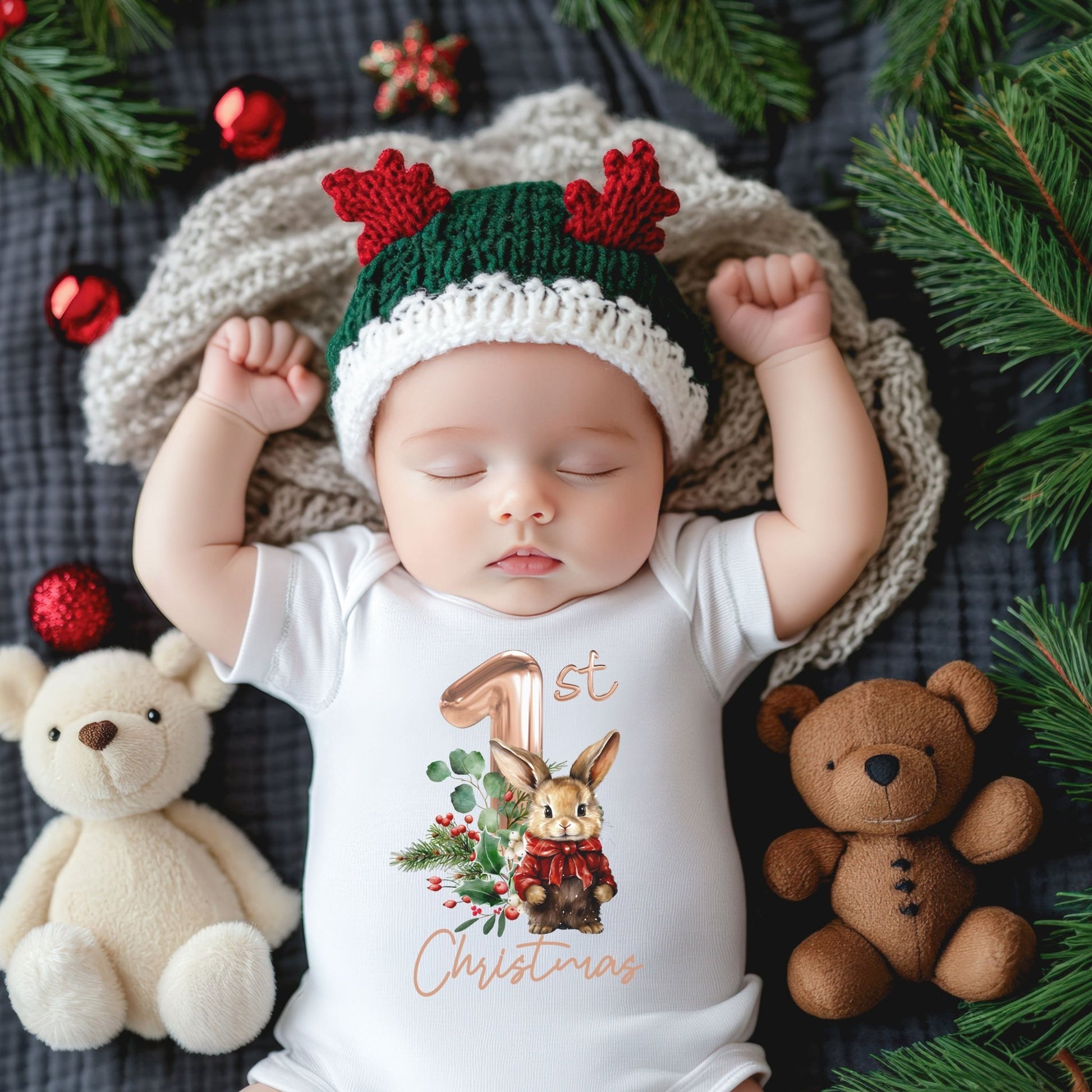 First Christmas Baby Short Sleeve Onesie - Chester & Co.