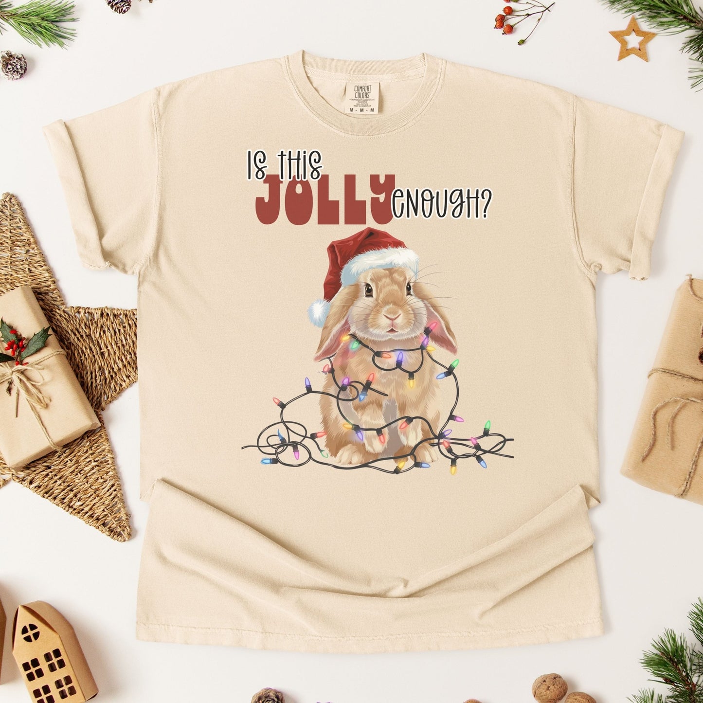 Is This Jolly Enough? Unisex Garment - dyed Heavyweight T-Shirt - Chester & Co.