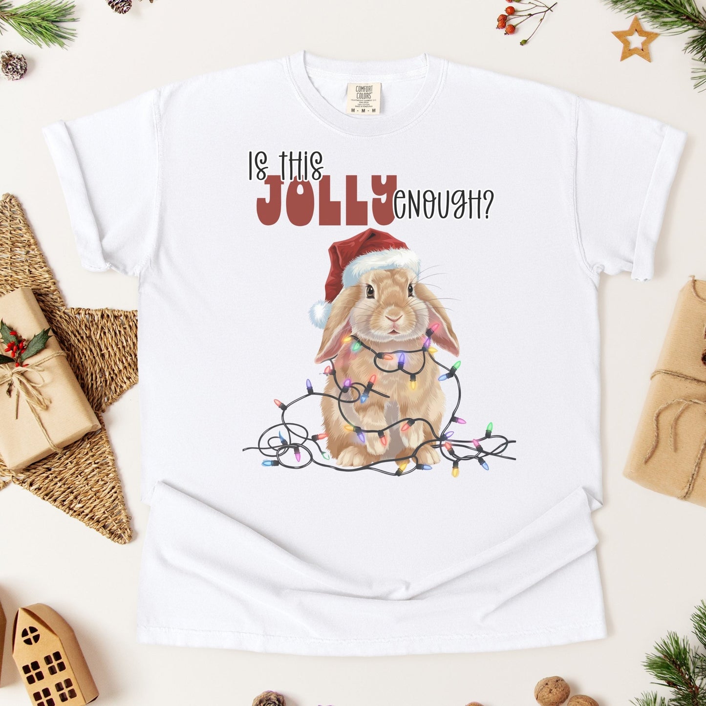 Is This Jolly Enough? Unisex Garment - dyed Heavyweight T-Shirt - Chester & Co.