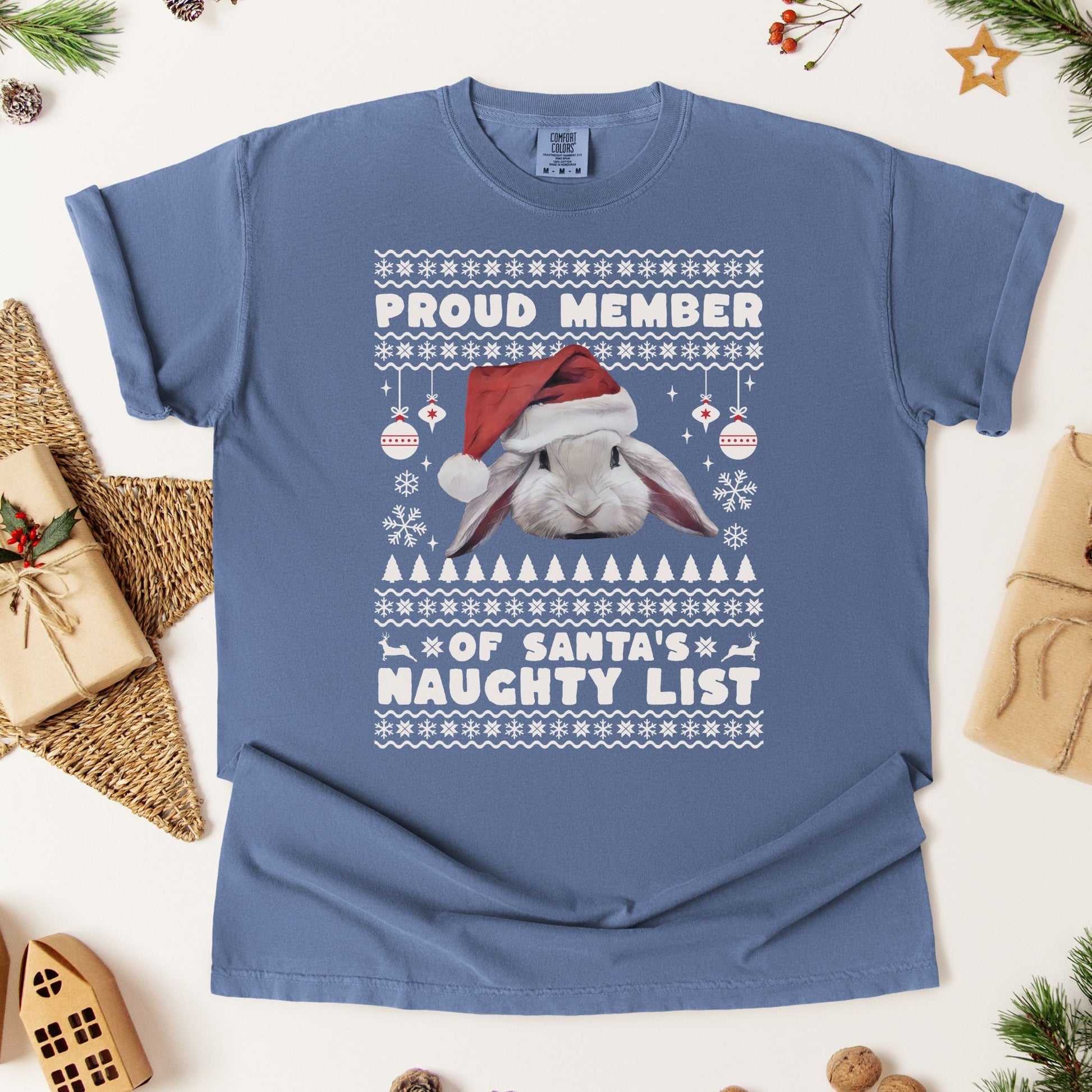 Member of Santa's Naughty List Unisex Garment - dyed Heavyweight T-Shirt - Chester & Co.