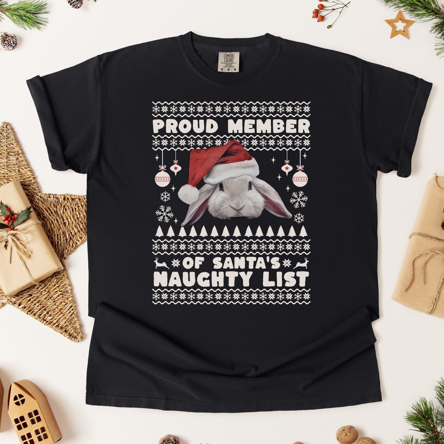 Member of Santa's Naughty List Unisex Garment - dyed Heavyweight T-Shirt - Chester & Co.