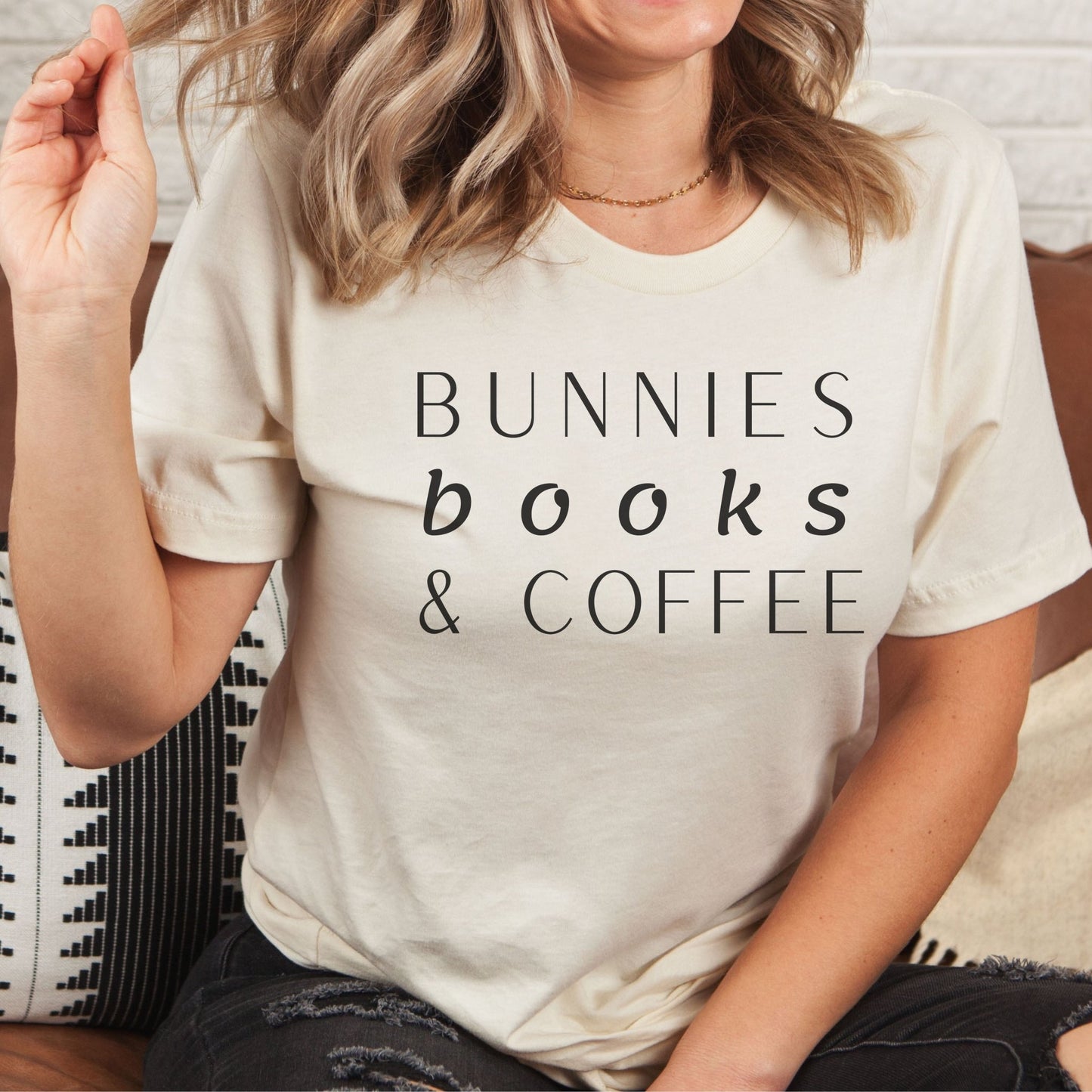 Bunnies, Books & Coffee Unisex T-Shirt - Chester & Co.
