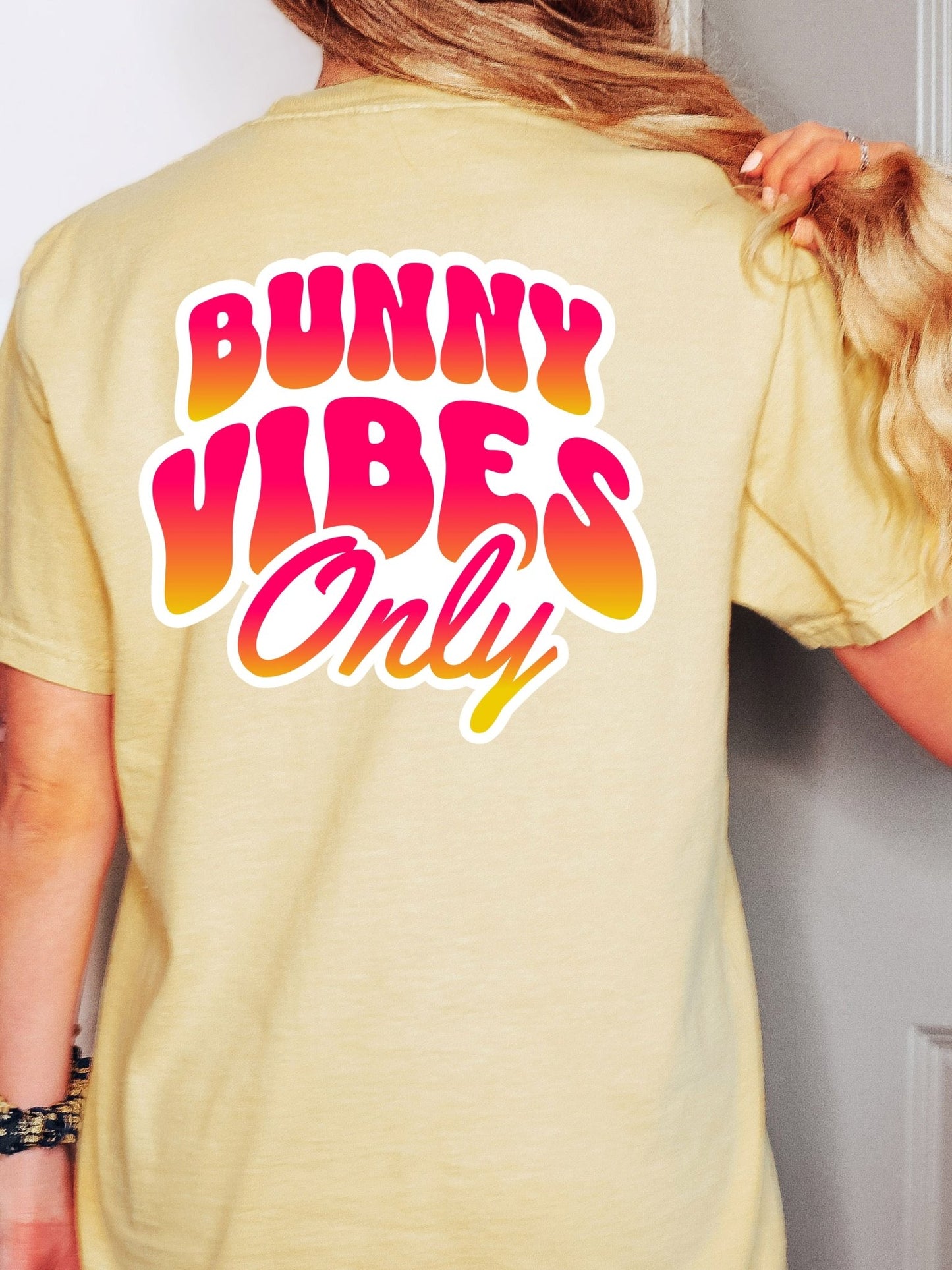Bunny Vibes Only Unisex Garment - Dyed Front Pocket T-Shirt - Chester & Co.