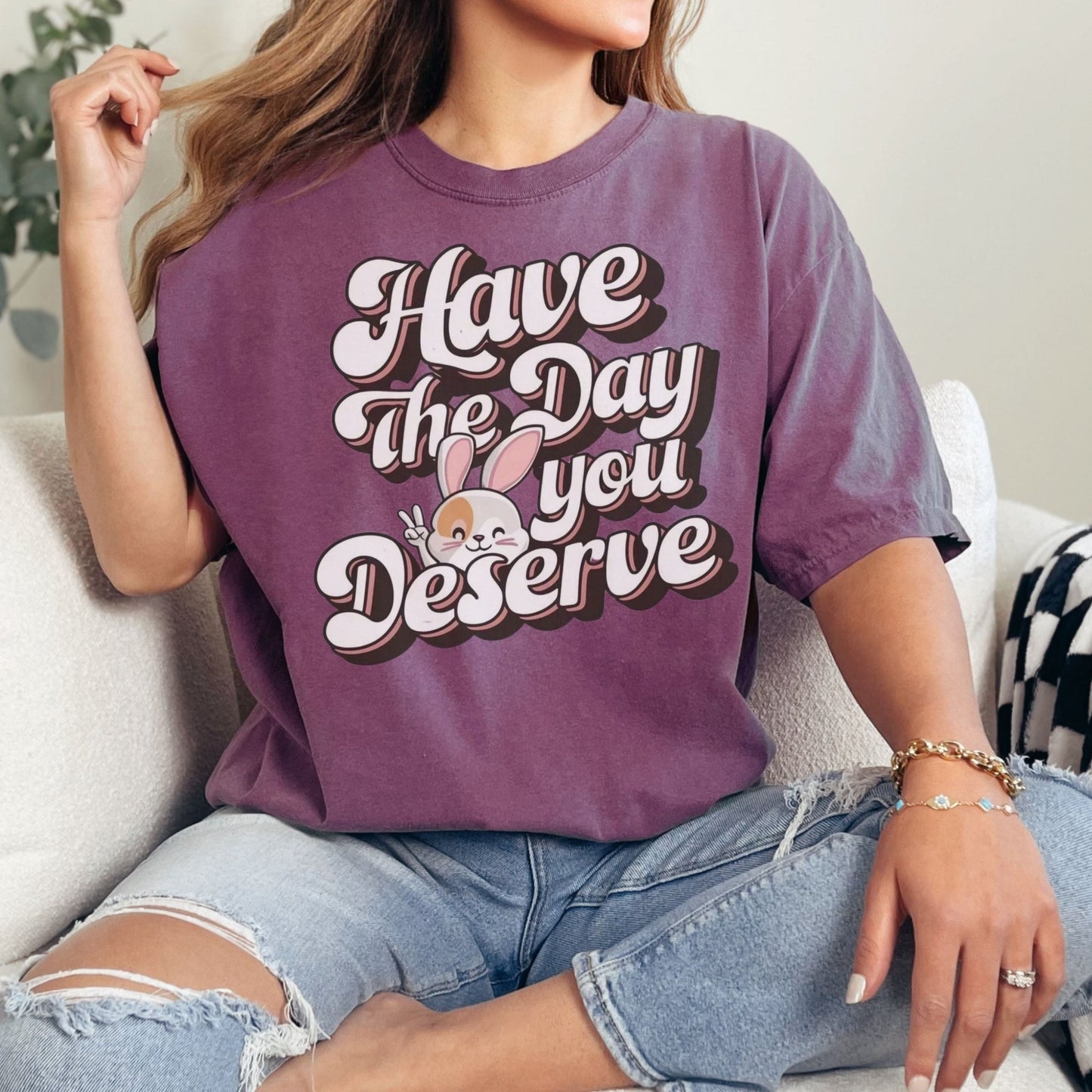Have The Day You Deserve Unisex Garment - Dyed Heavyweight T-Shirt - Chester & Co.