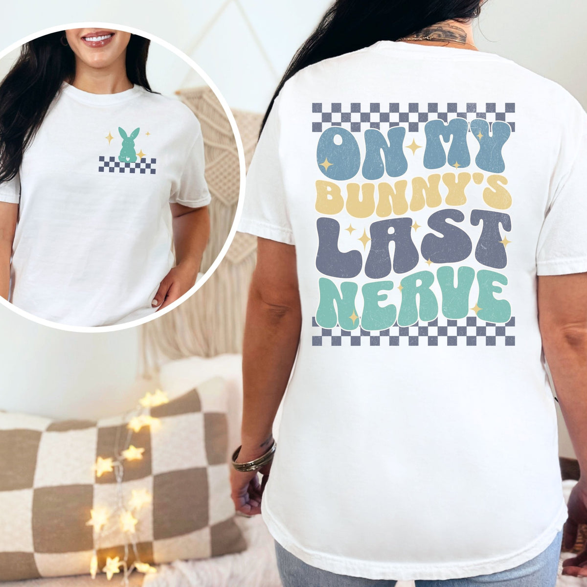 On My Bunny's Last Nerve Unisex Garment - dyed Heavyweight T-Shirt - Chester & Co.