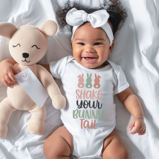 Shake Your Bunny Tail Baby Short Sleeve One Piece - Chester & Co.