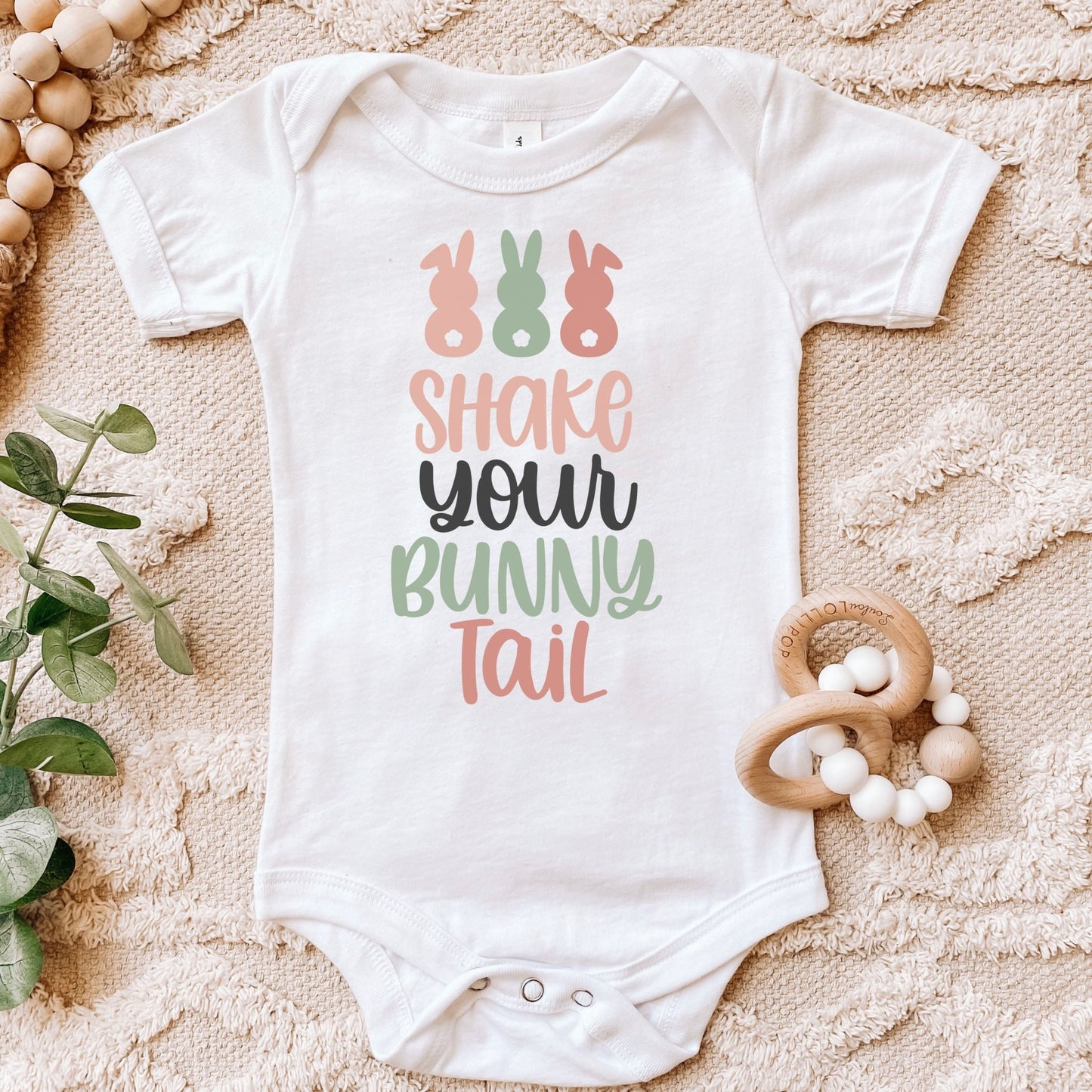 Shake Your Bunny Tail Baby Short Sleeve One Piece - Chester & Co.