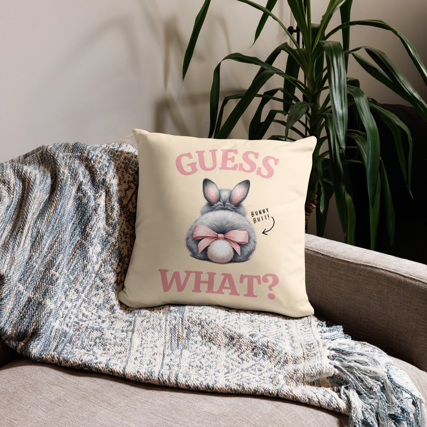 Guess What! Bunny Butt! Pillow - Chester & Co.