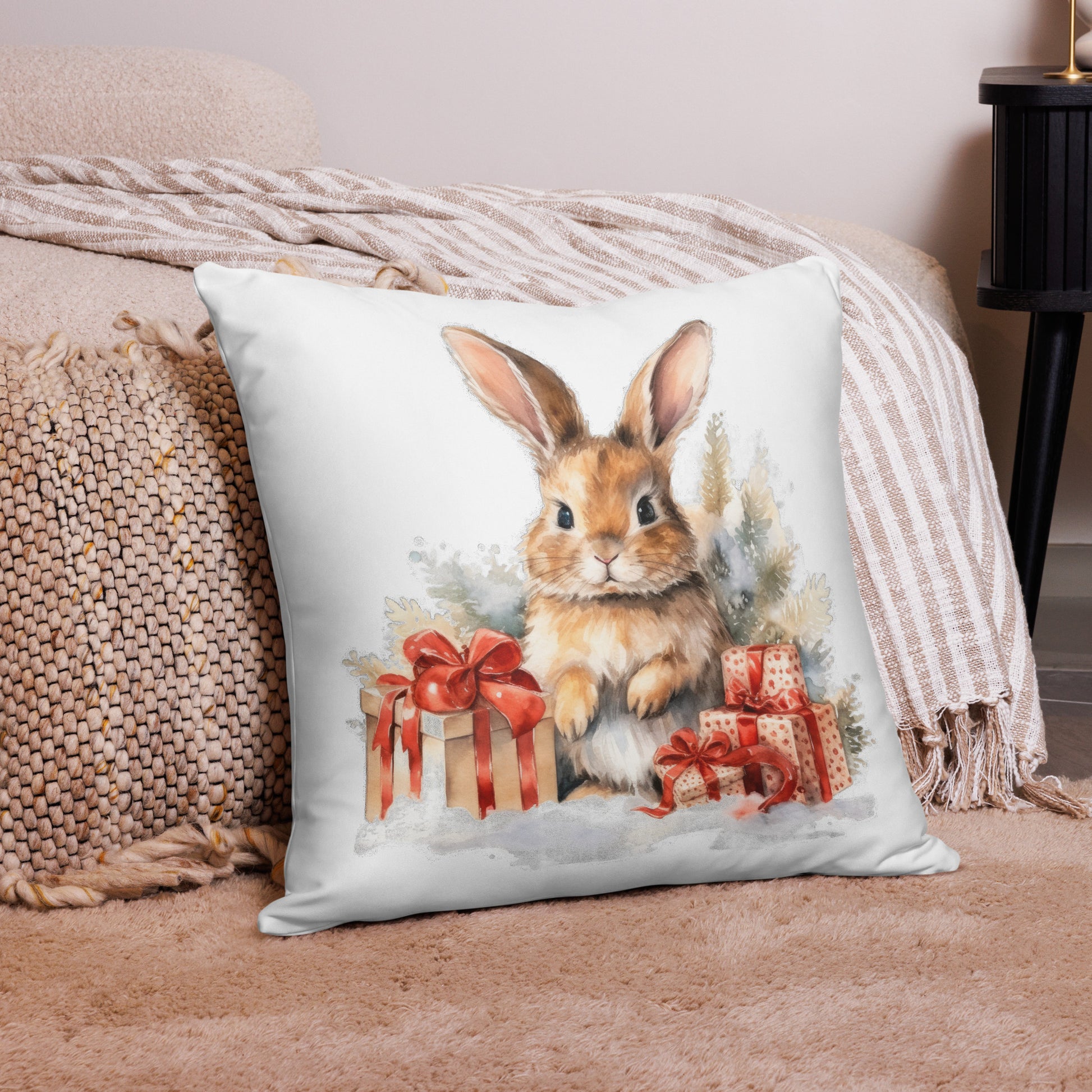Rabbit Gifts Christmas Pillow - Chester & Co.
