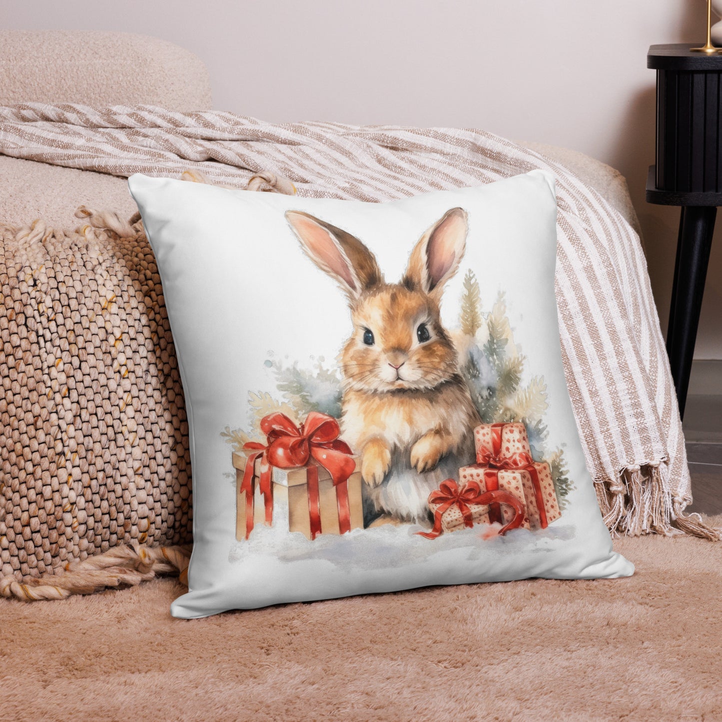 Rabbit Gifts Christmas Pillow - Chester & Co.