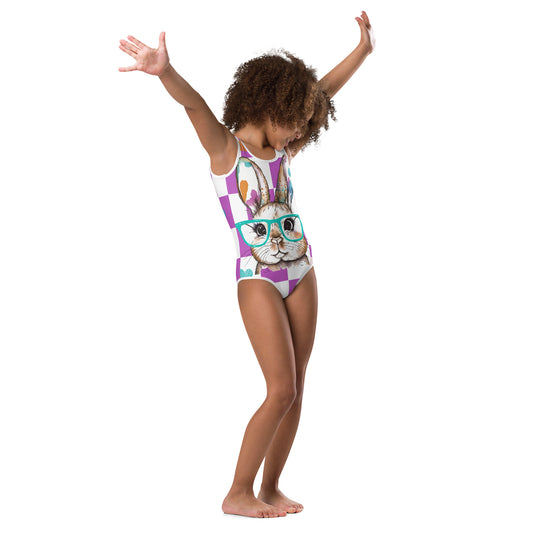 Watercolor Bunny Kids Swimsuit - Chester & Co.
