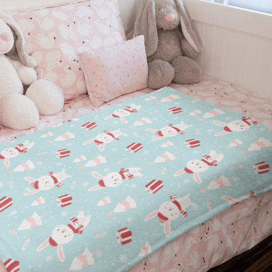 Winter Blue Bunnies Blanket - Chester & Co.