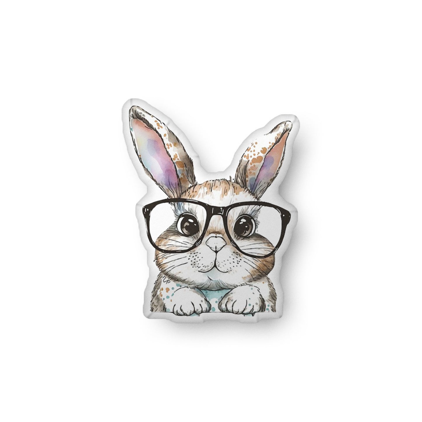 Watercolor Bunny Evelyn Shaped Pillow - Chester & Co.