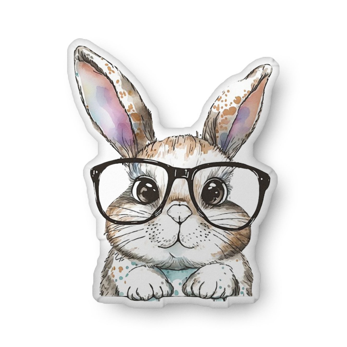 Watercolor Bunny Evelyn Shaped Pillow - Chester & Co.