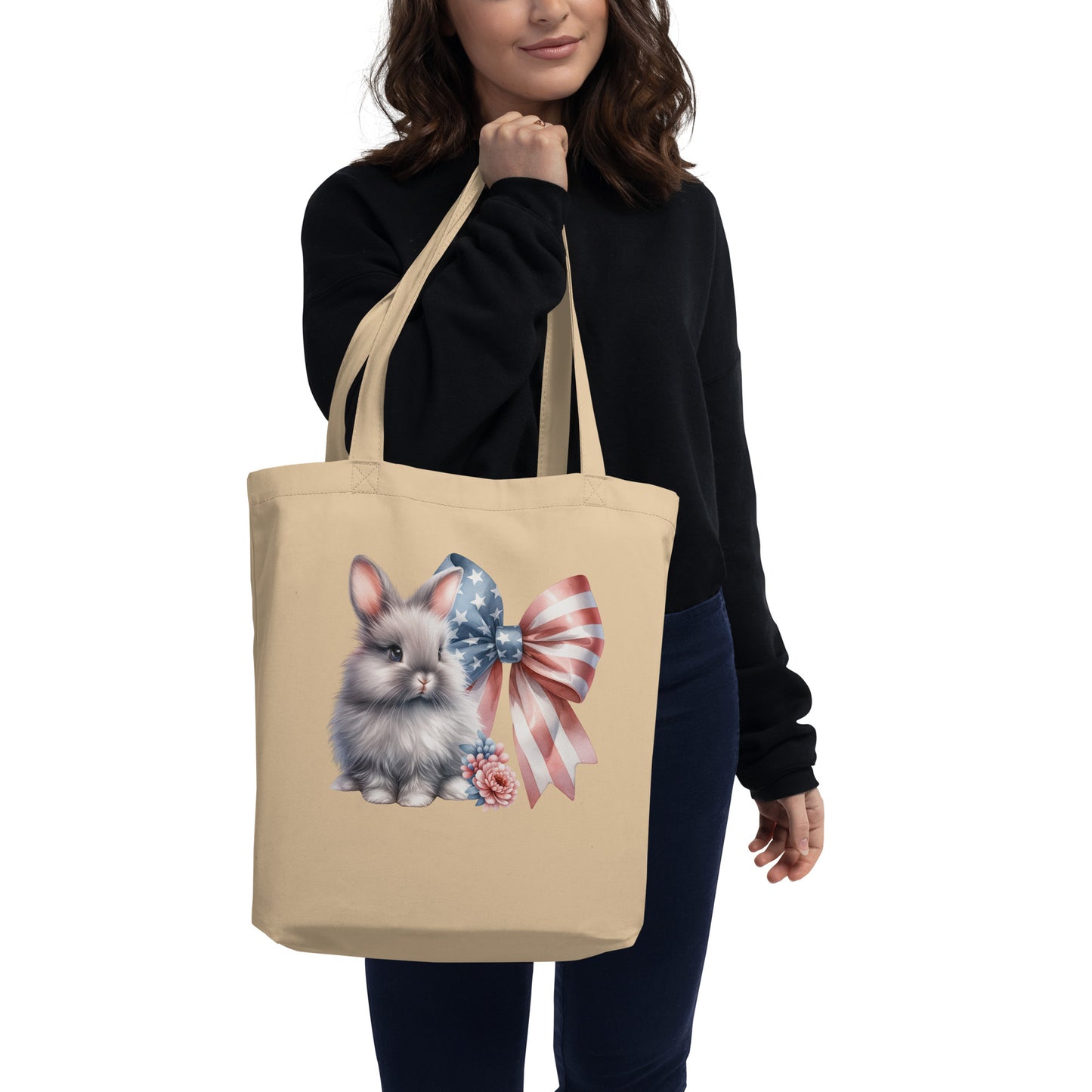 Bunny with Patriotic Bow Eco Tote Bag - Chester & Co.