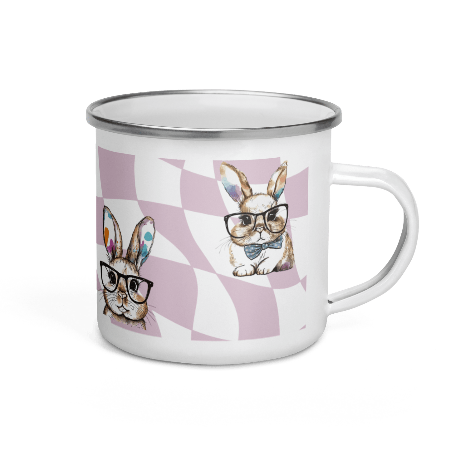 Watercolor Bunnies Enamel Mug - Chester & Co.
