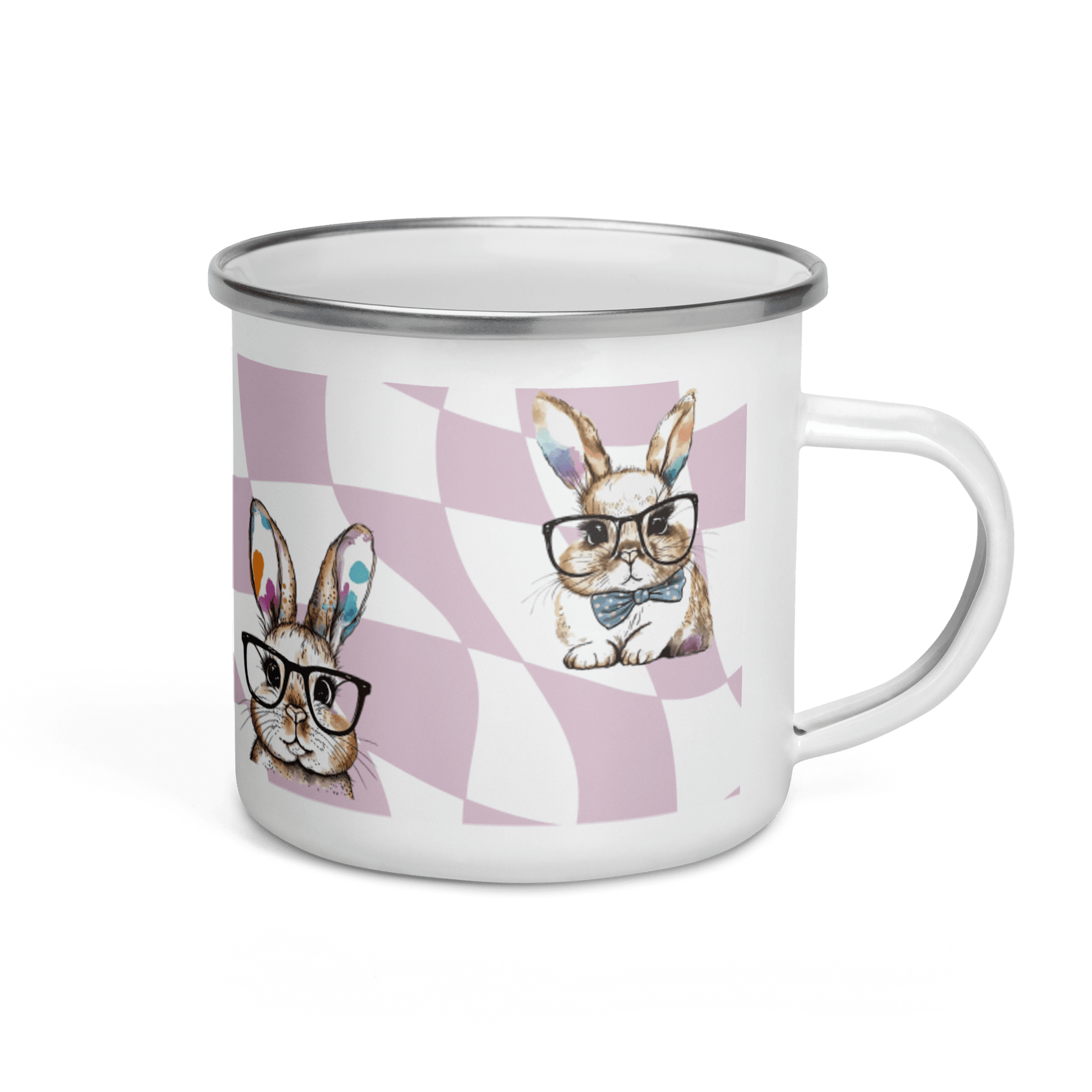 Watercolor Bunnies Enamel Mug - Chester & Co.