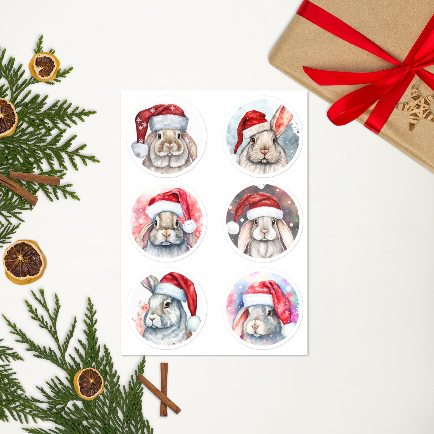Christmas Bunnies Sticker Sheet - Chester & Co.