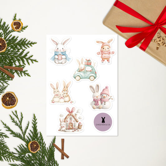 Sweet Winter Bunnies Sticker Sheet - Chester & Co.