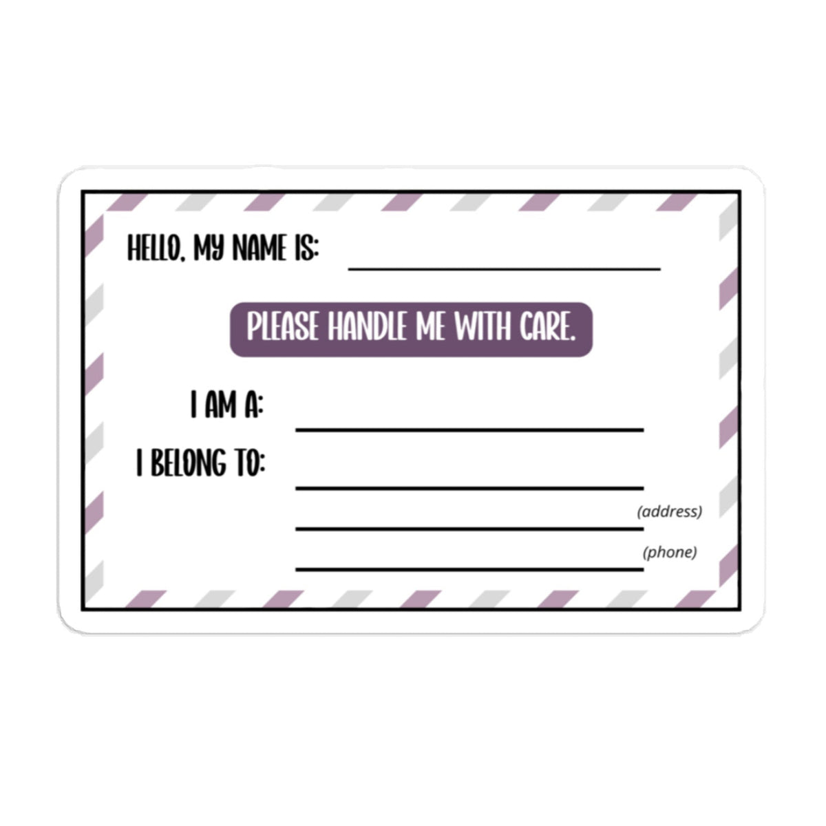 Pet Carrier Identification Vinyl Decal - Chester & Co.