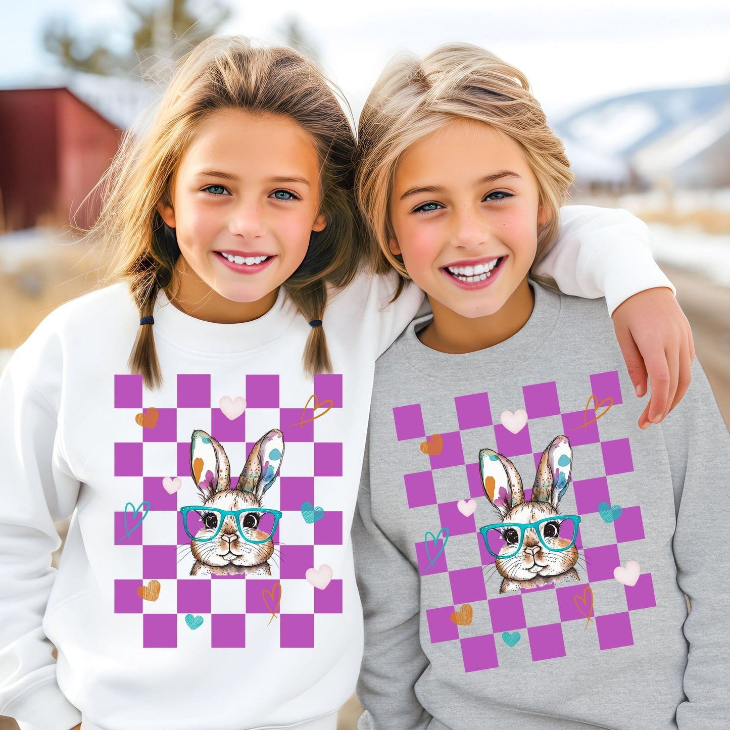 Watercolor Bunny Youth Crewneck Sweatshirt - Chester & Co.