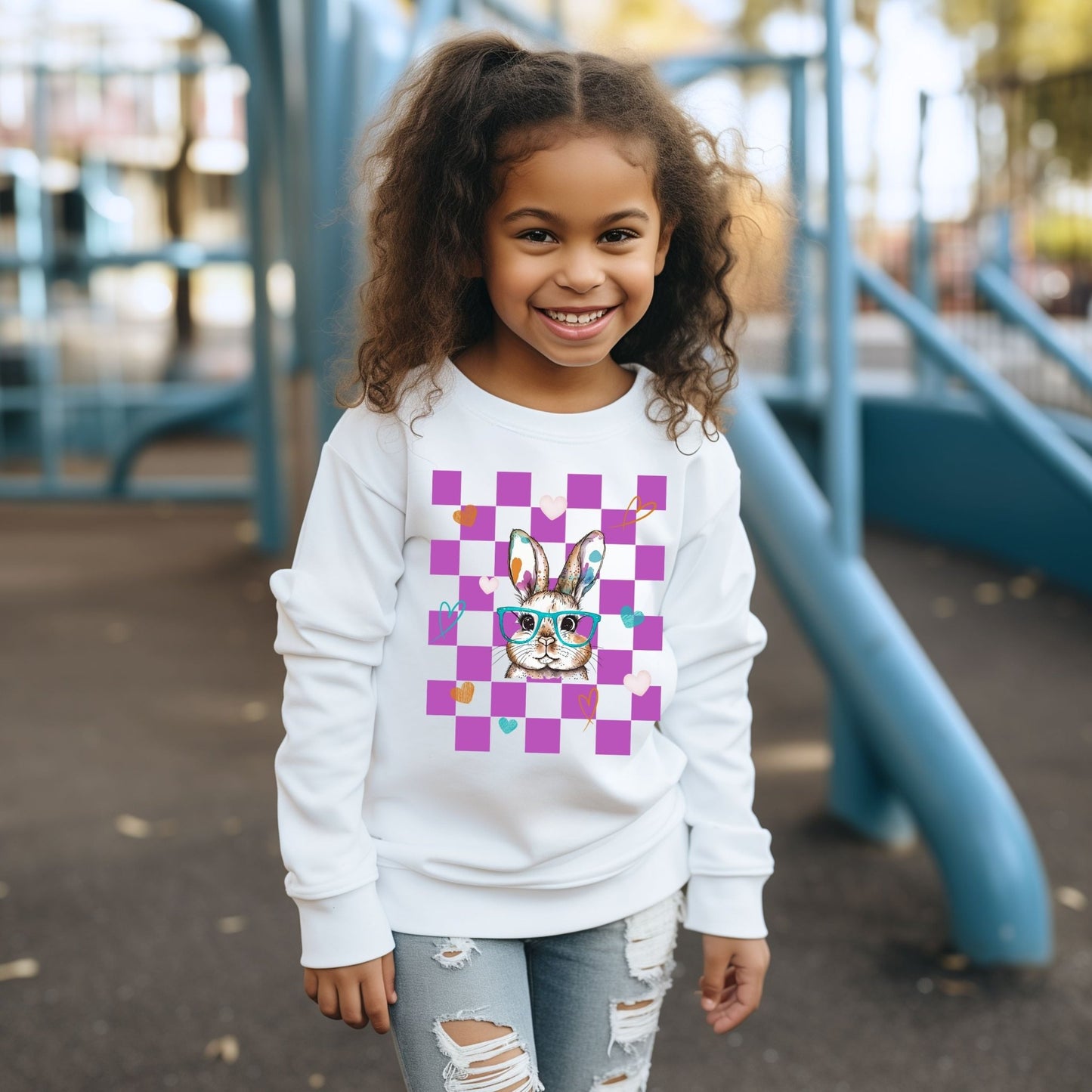 Watercolor Bunny Youth Crewneck Sweatshirt - Chester & Co.