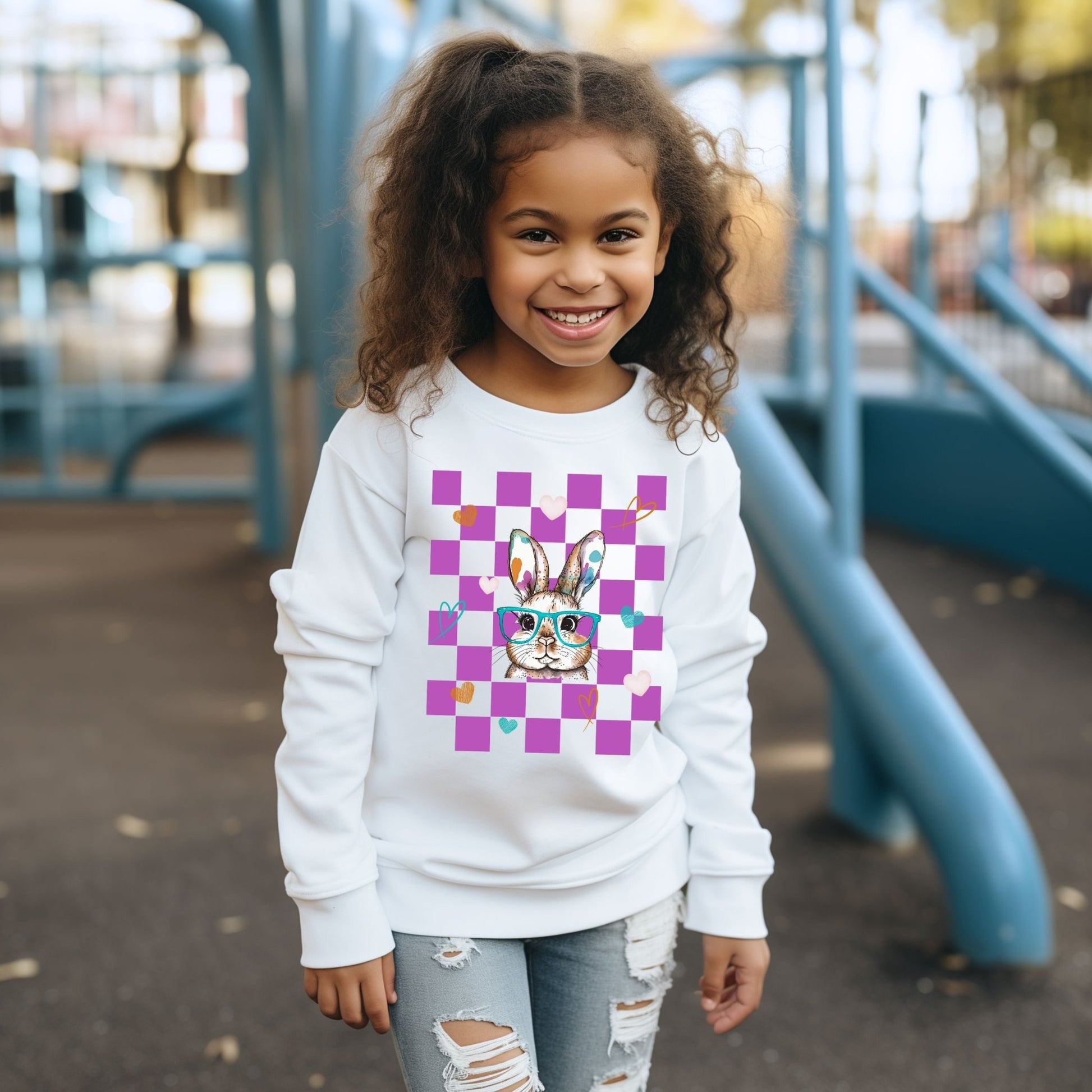 Watercolor Bunny Youth Crewneck Sweatshirt - Chester & Co.
