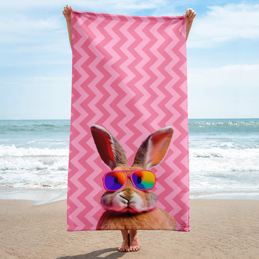 Pink Sunnies Bunny Beach Towel - Chester & Co.