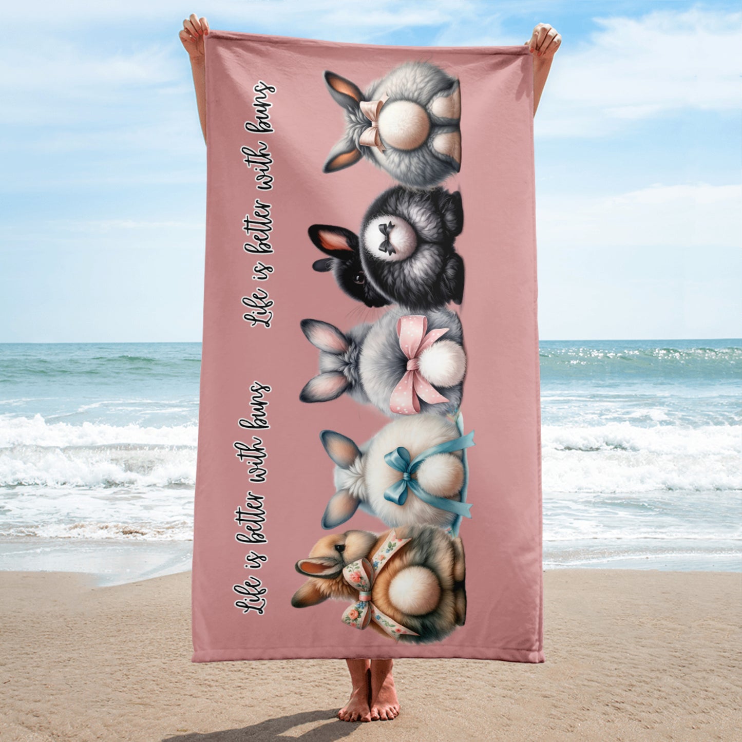 Life is Better With Buns Beach Towel - Chester & Co.