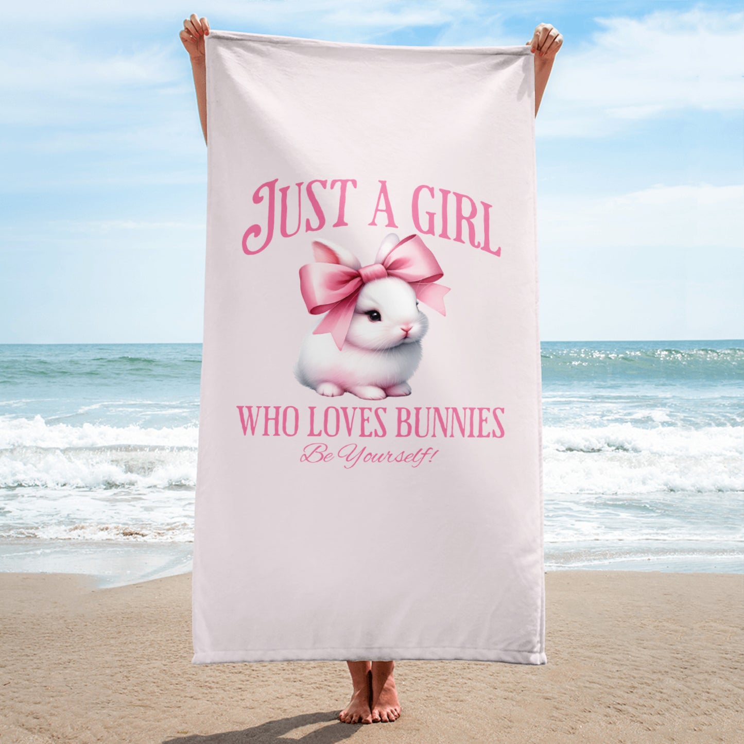 Just a Girl Who Loves Bunnies Beach Towel - Chester & Co.