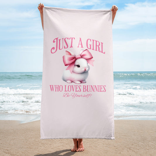 Just a Girl Who Loves Bunnies Beach Towel - Chester & Co.