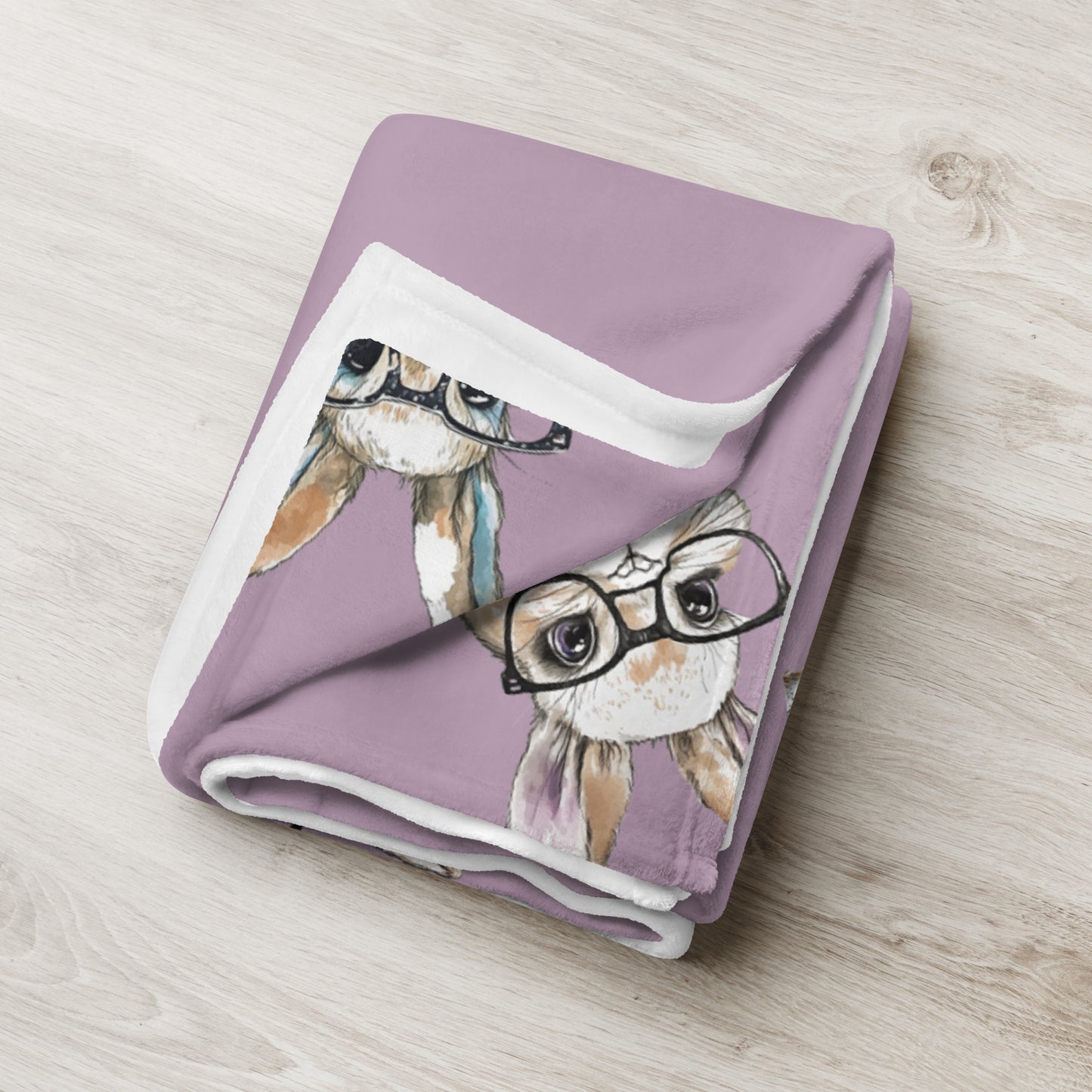 Watercolor Bunnies Plush Throw Blanket - Chester & Co.