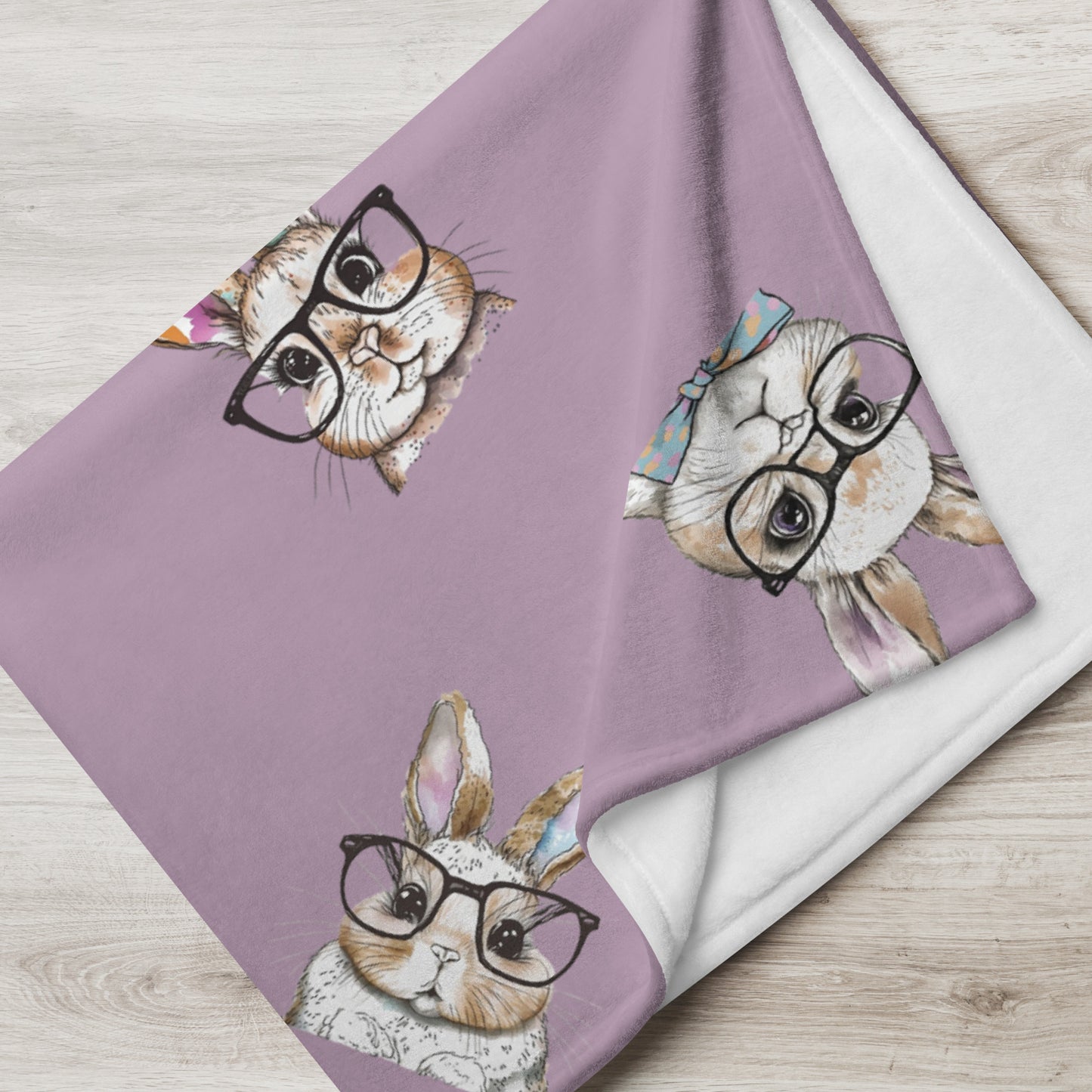 Watercolor Bunnies Plush Throw Blanket - Chester & Co.