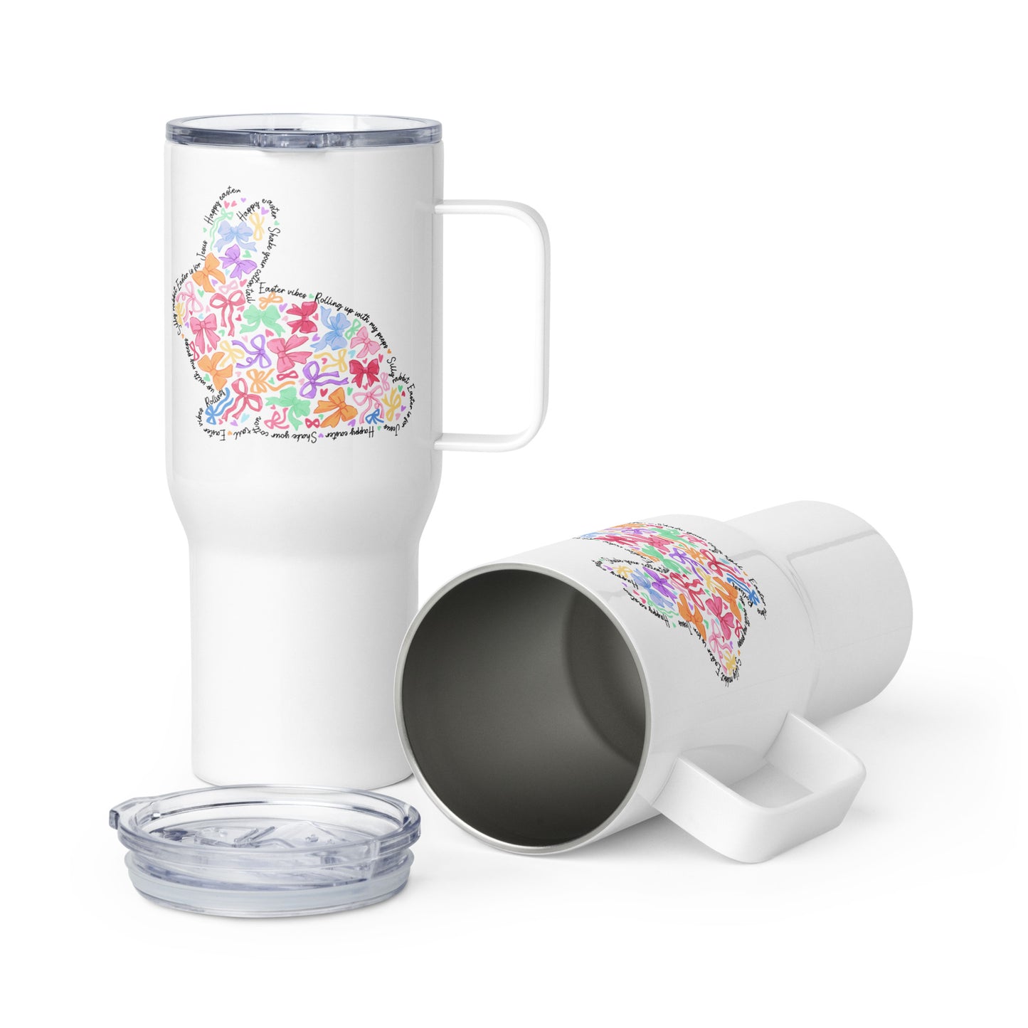 Bunny of Bows Travel Mug with Handle - Chester & Co.