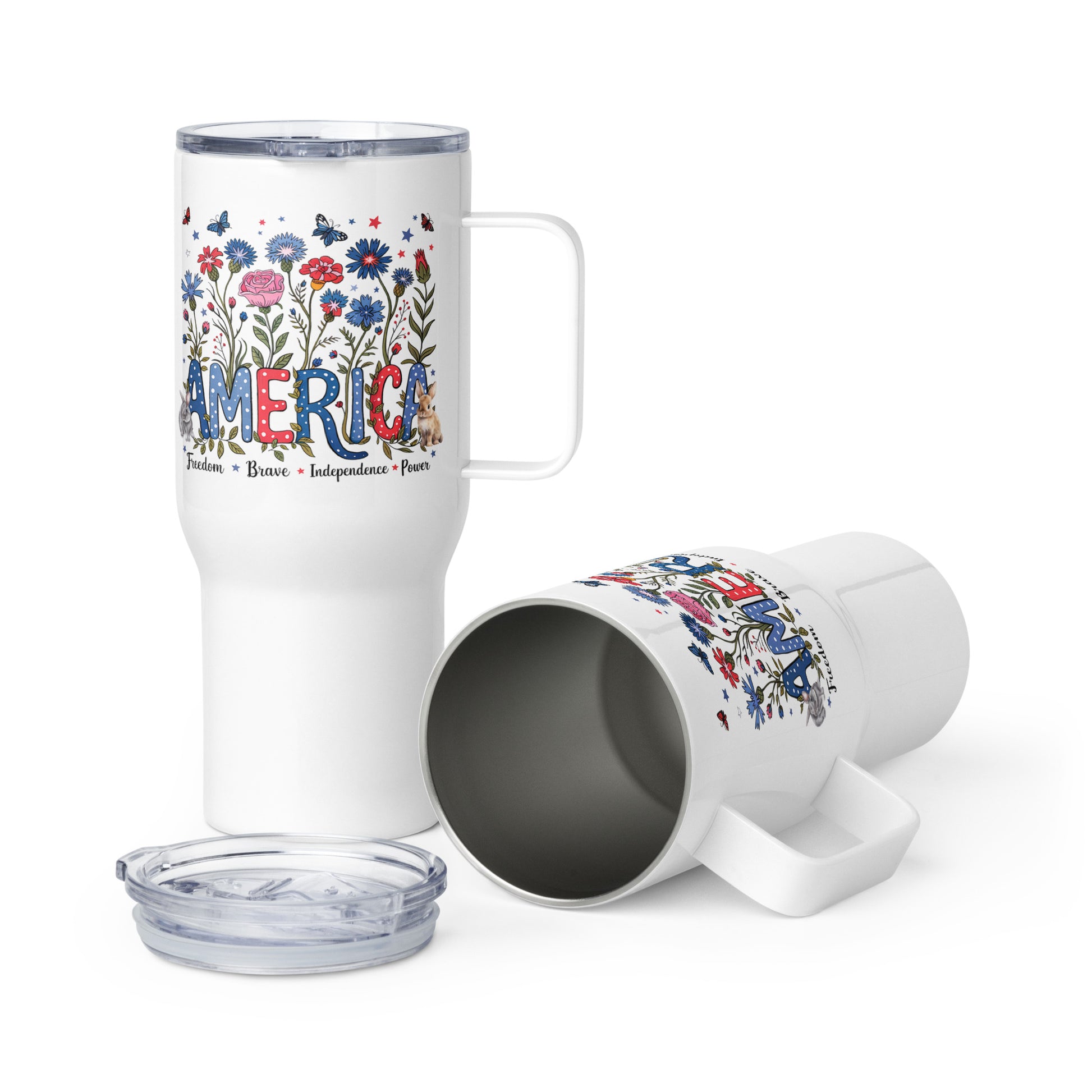 America Travel Mug with a Handle - Chester & Co.