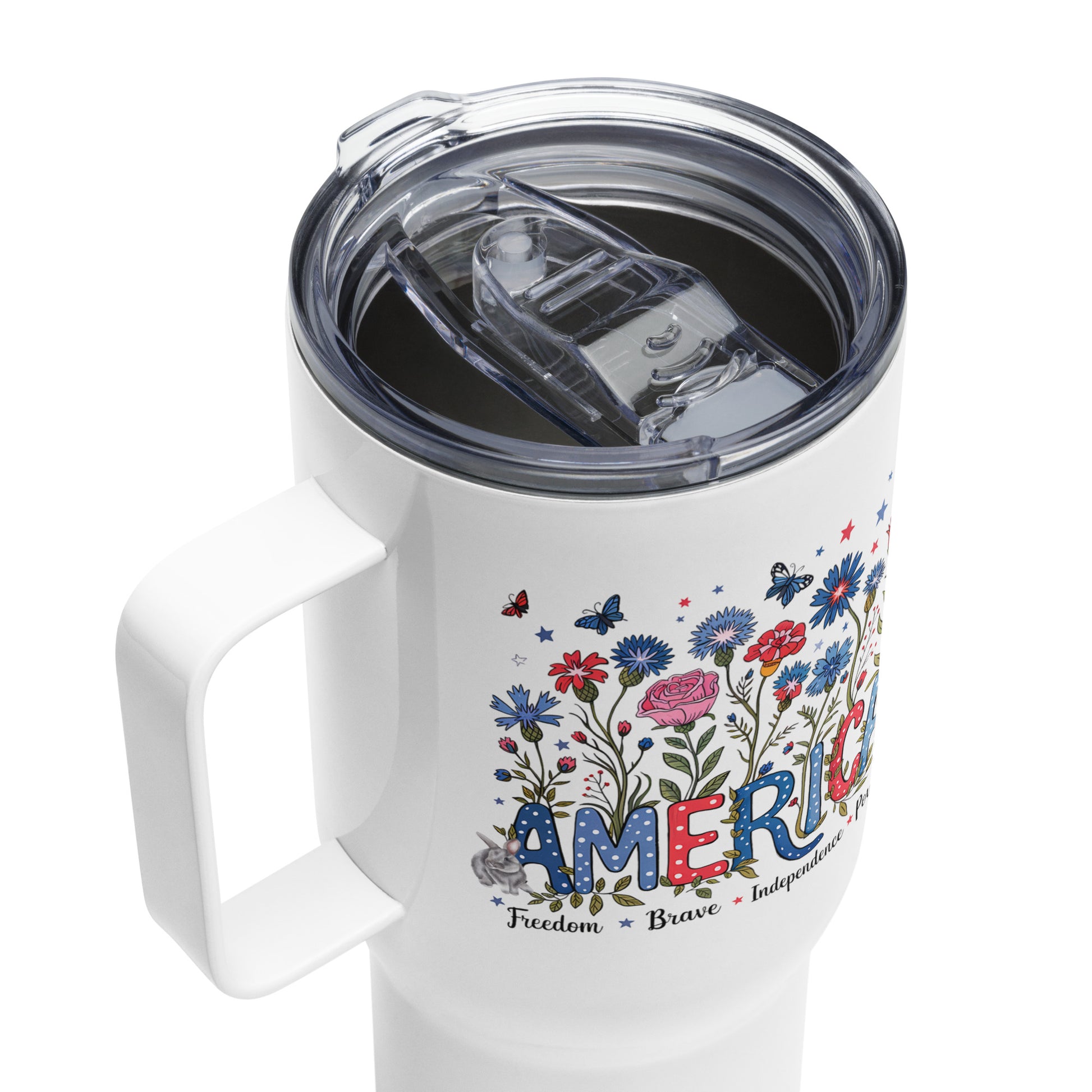 America Travel Mug with a Handle - Chester & Co.