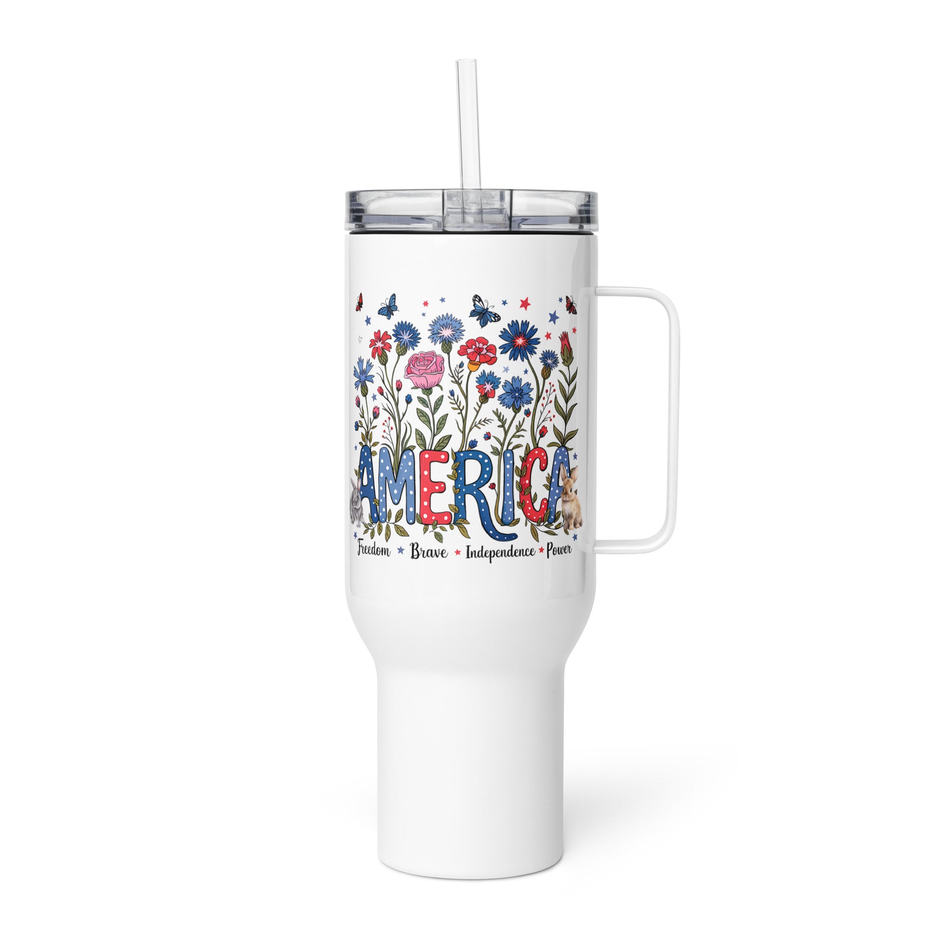 America Travel Mug with a Handle - Chester & Co.