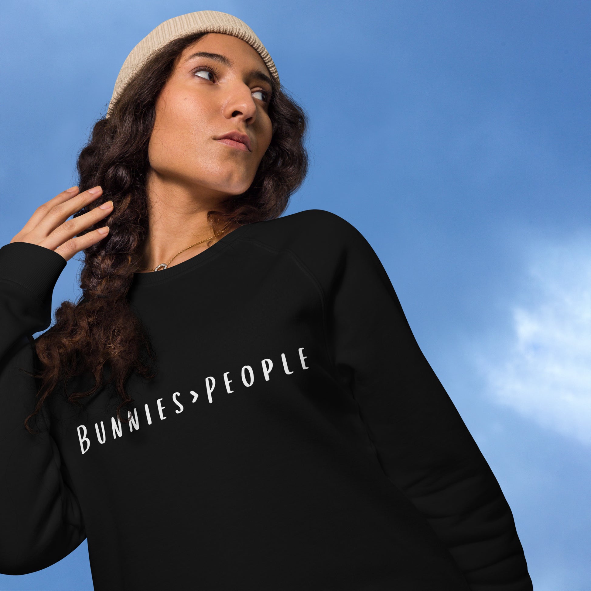 Bunnies > People Unisex Organic Raglan Sweatshirt - Chester & Co.
