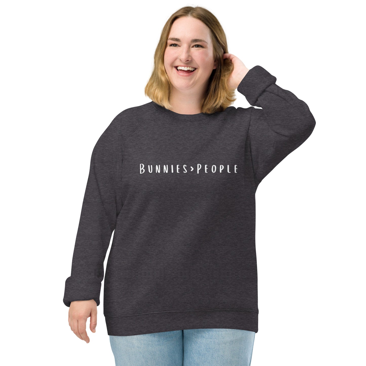 Bunnies > People Unisex Organic Raglan Sweatshirt - Chester & Co.