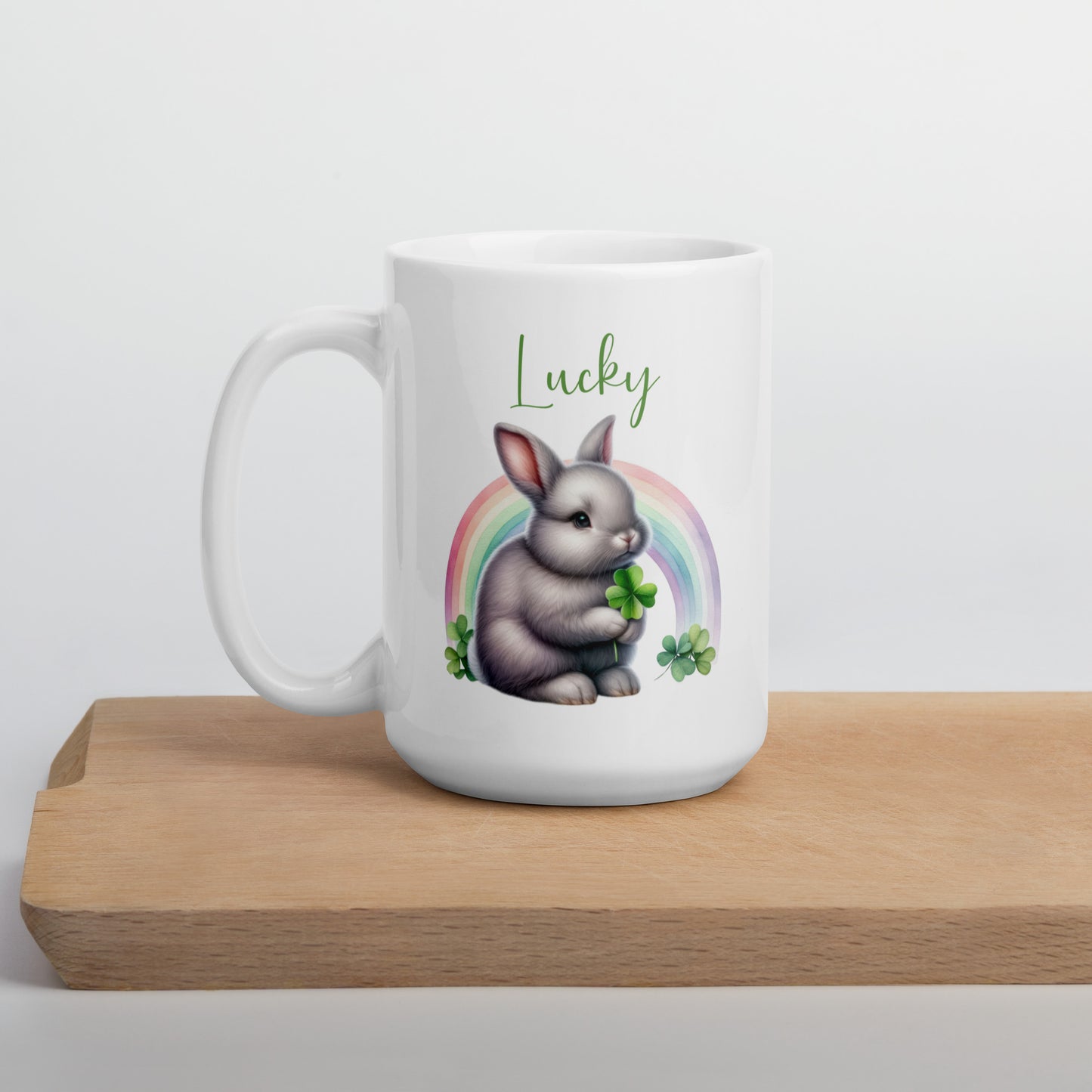 Lucky Rabbit White Glossy Mug - Chester & Co.