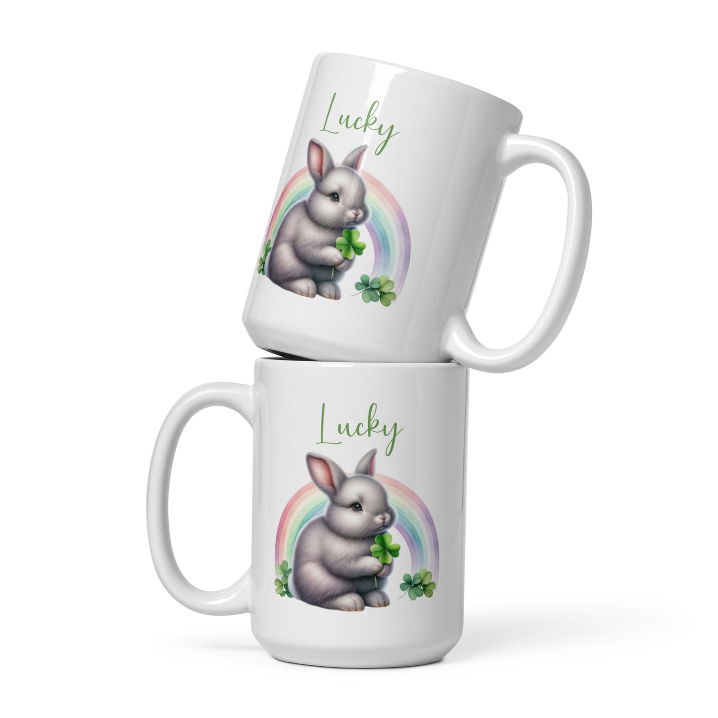 Lucky Rabbit White Glossy Mug - Chester & Co.