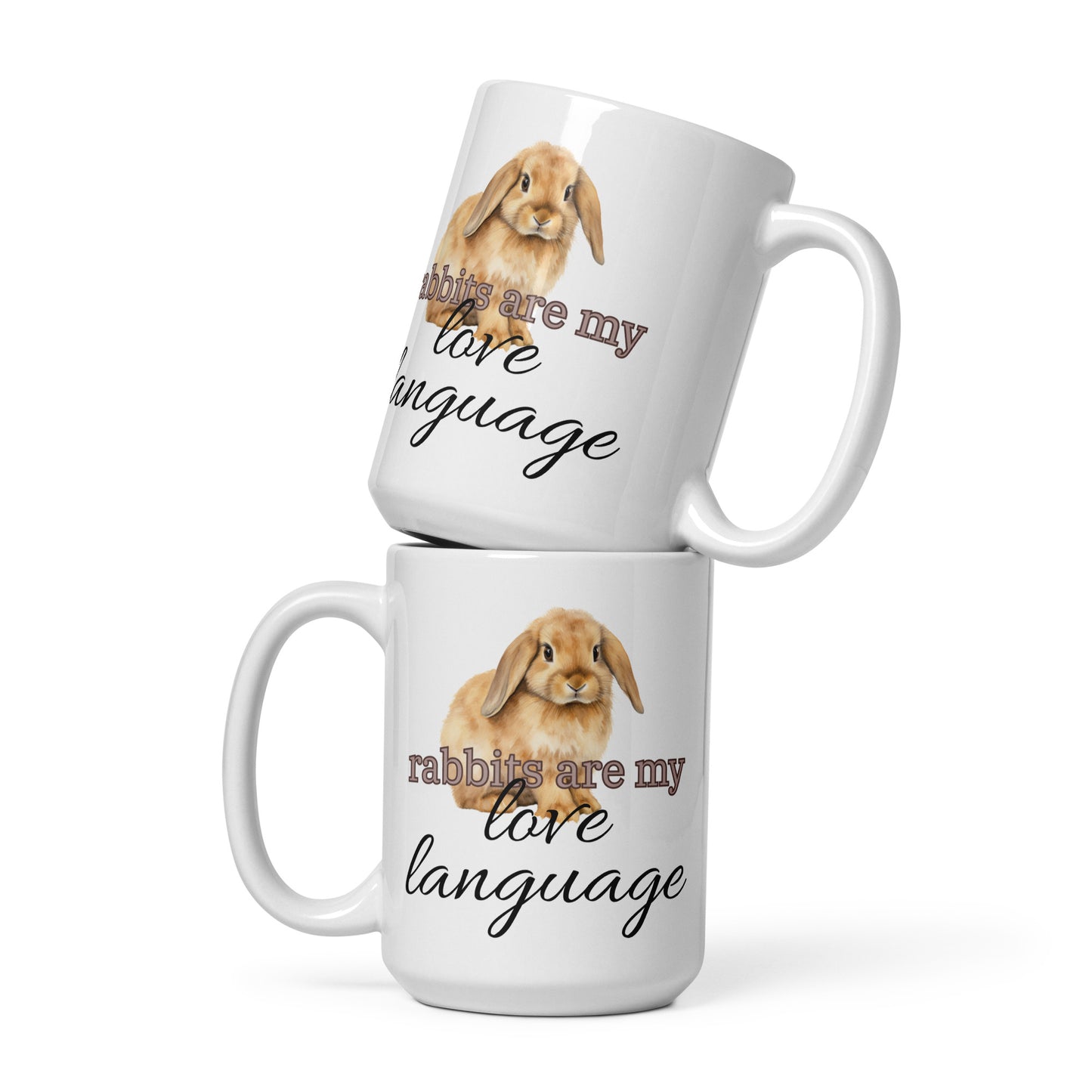 Rabbits Are My Love Language White Glossy Mug - Chester & Co.