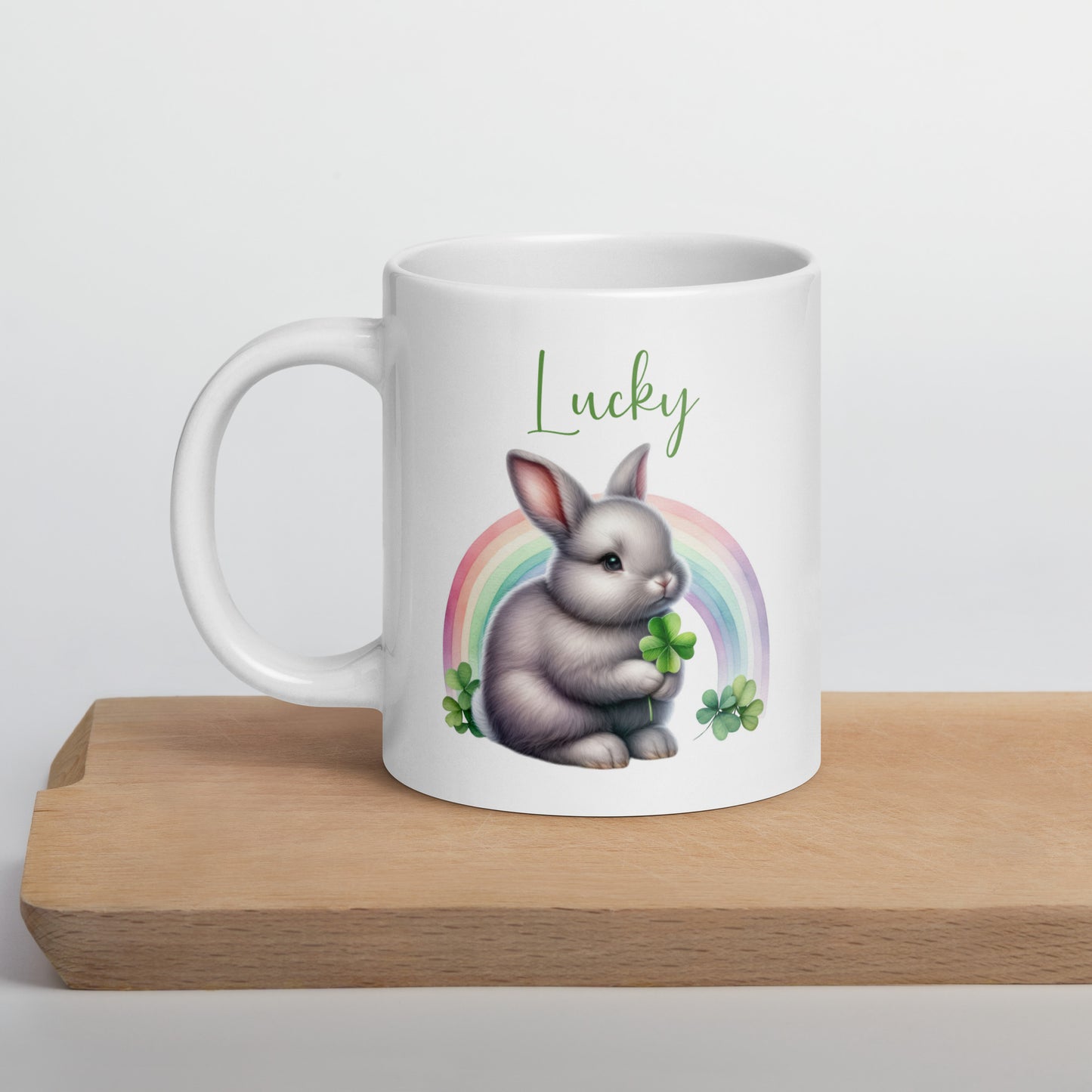 Lucky Rabbit White Glossy Mug - Chester & Co.