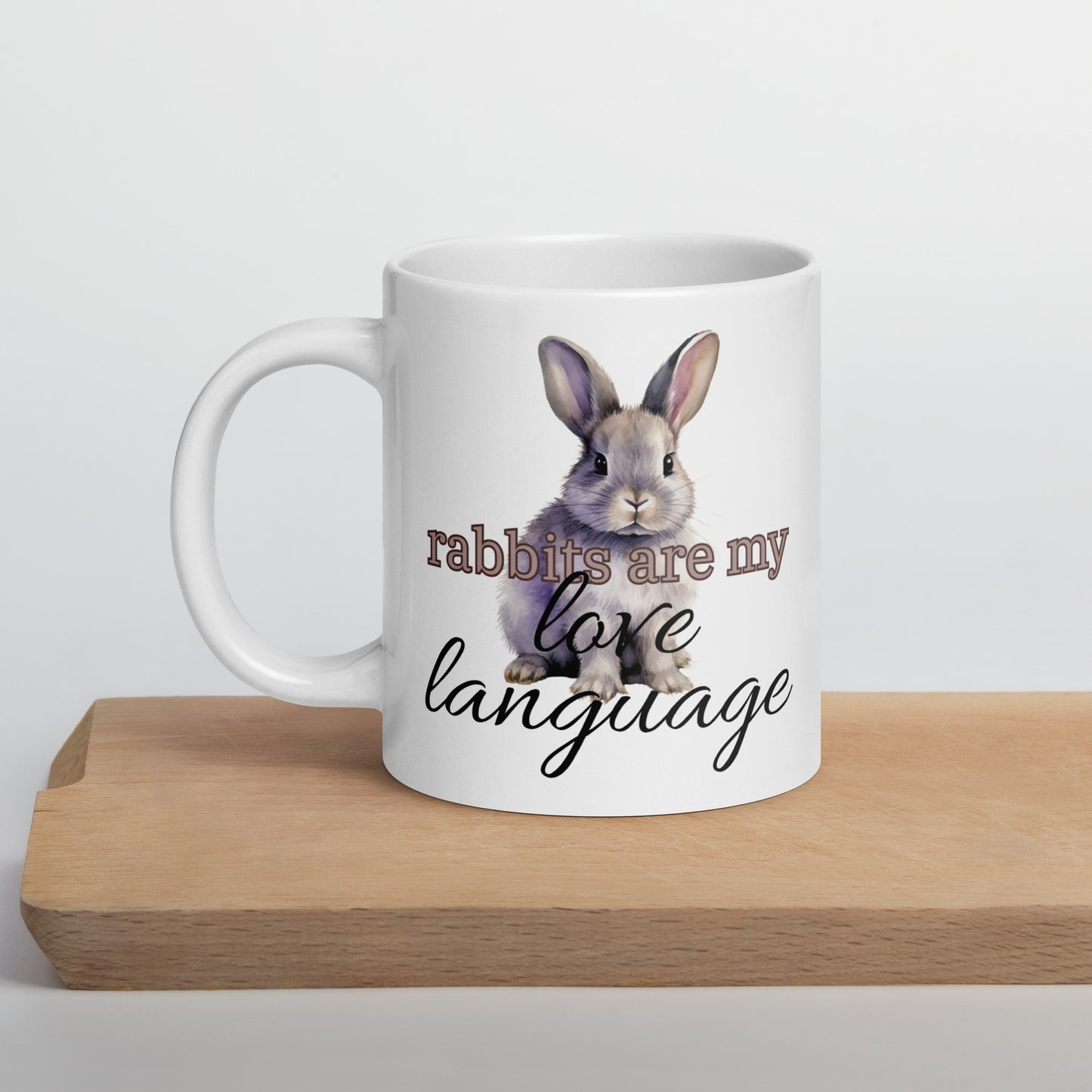 Rabbits Are My Love Language White Glossy Mug - Chester & Co.