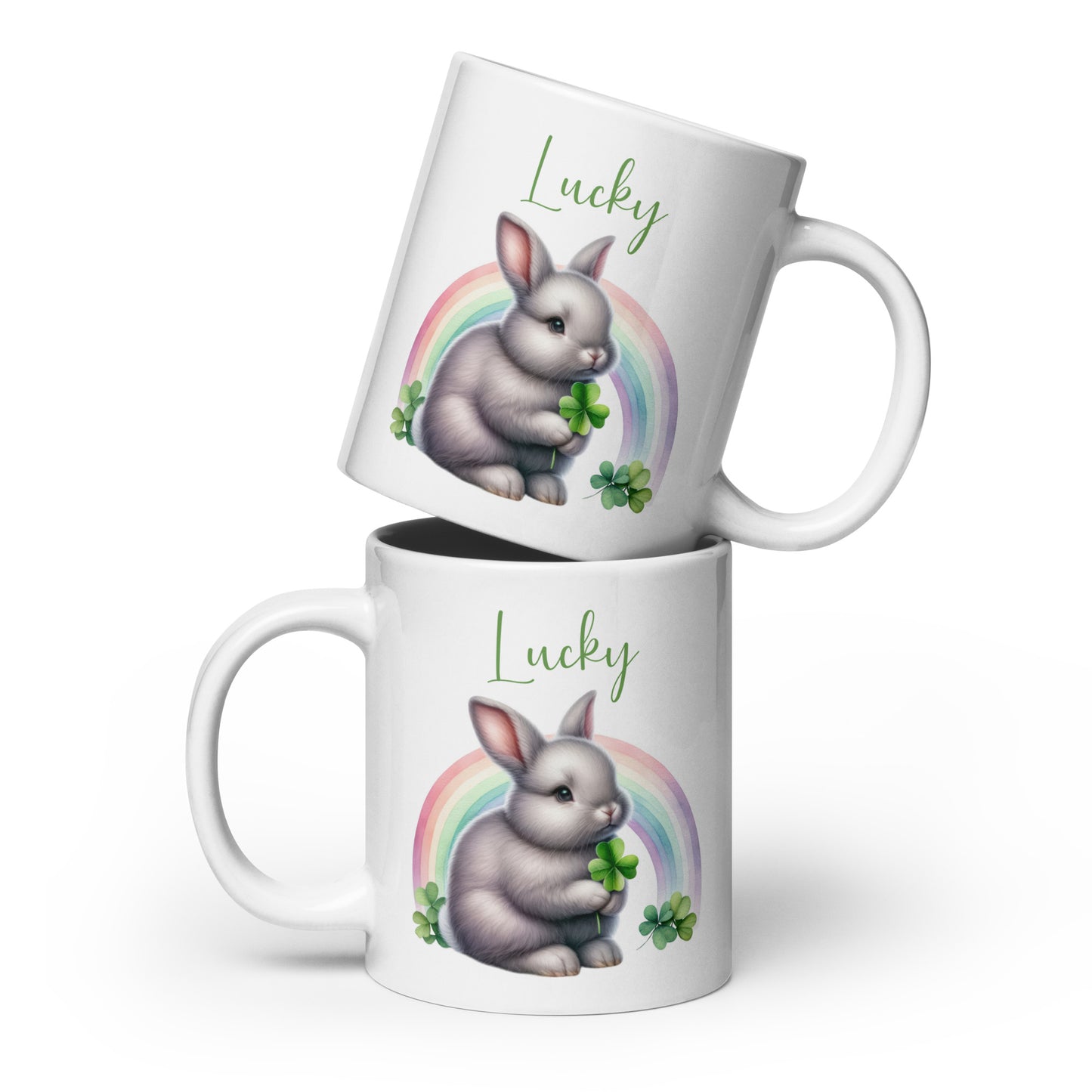 Lucky Rabbit White Glossy Mug - Chester & Co.