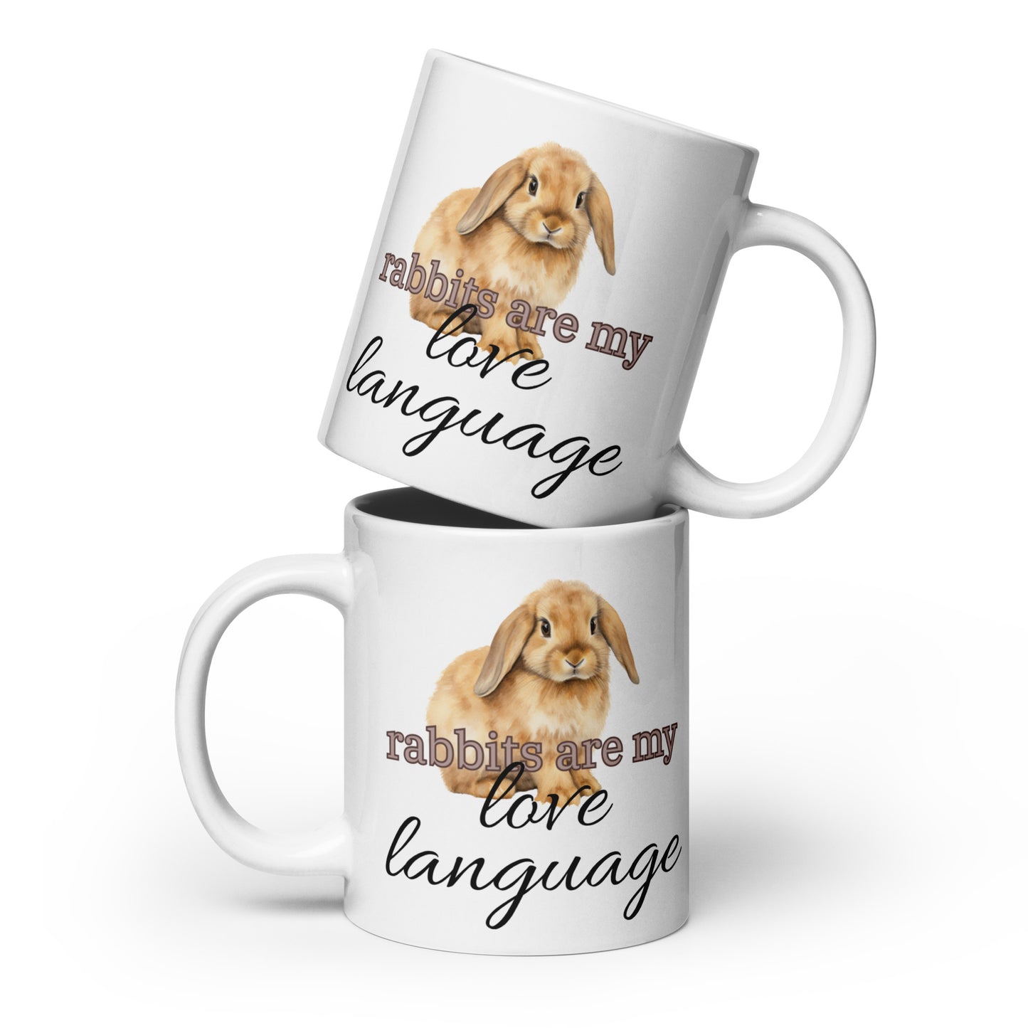 Rabbits Are My Love Language White Glossy Mug - Chester & Co.