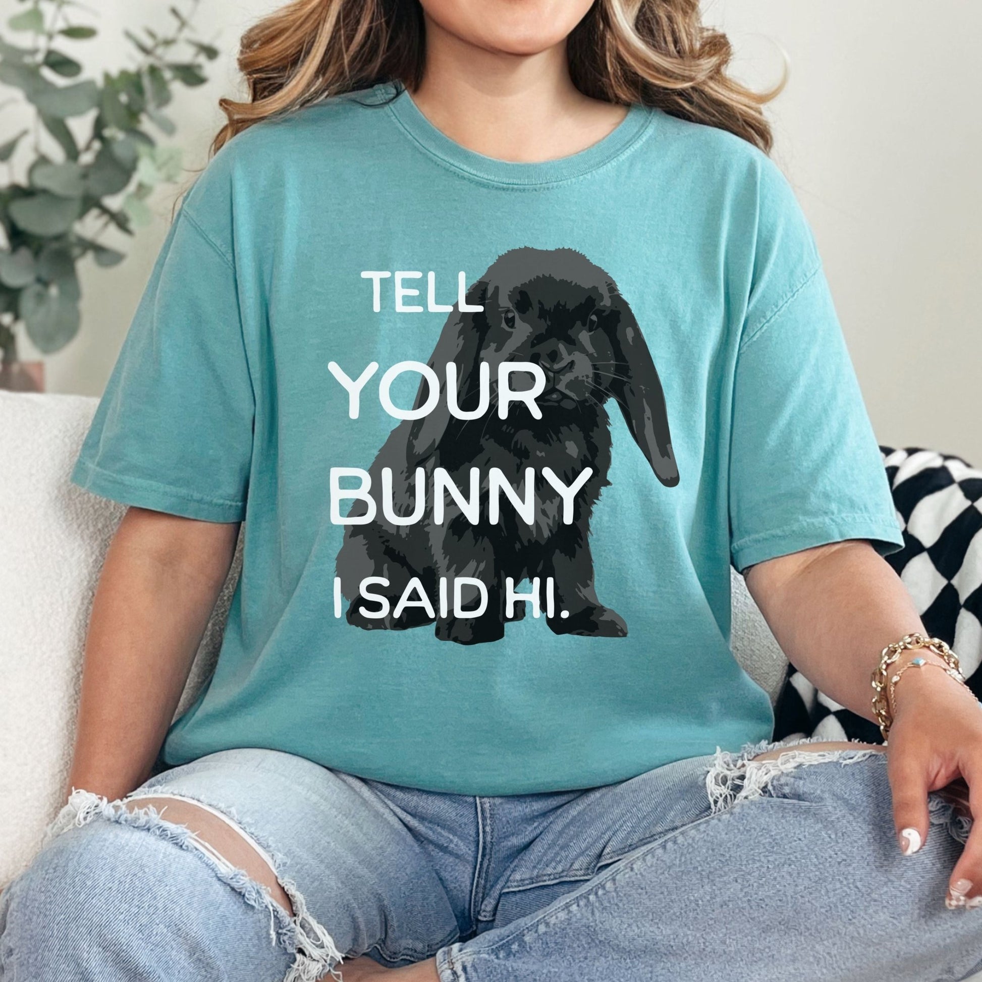 Tell Your Bunny I Said Hi Unisex Garment - dyed Heavyweight T-Shirt - Chester & Co.