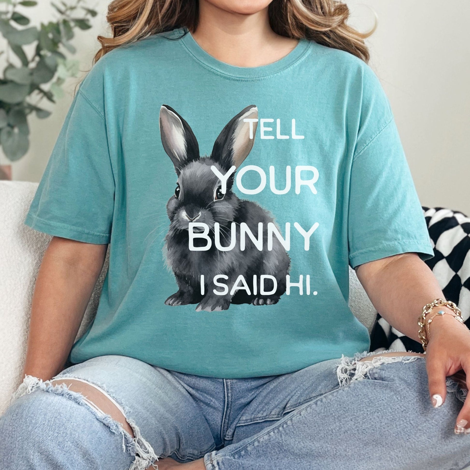 Tell Your Bunny I Said Hi Unisex Garment - dyed Heavyweight T-Shirt - Chester & Co.